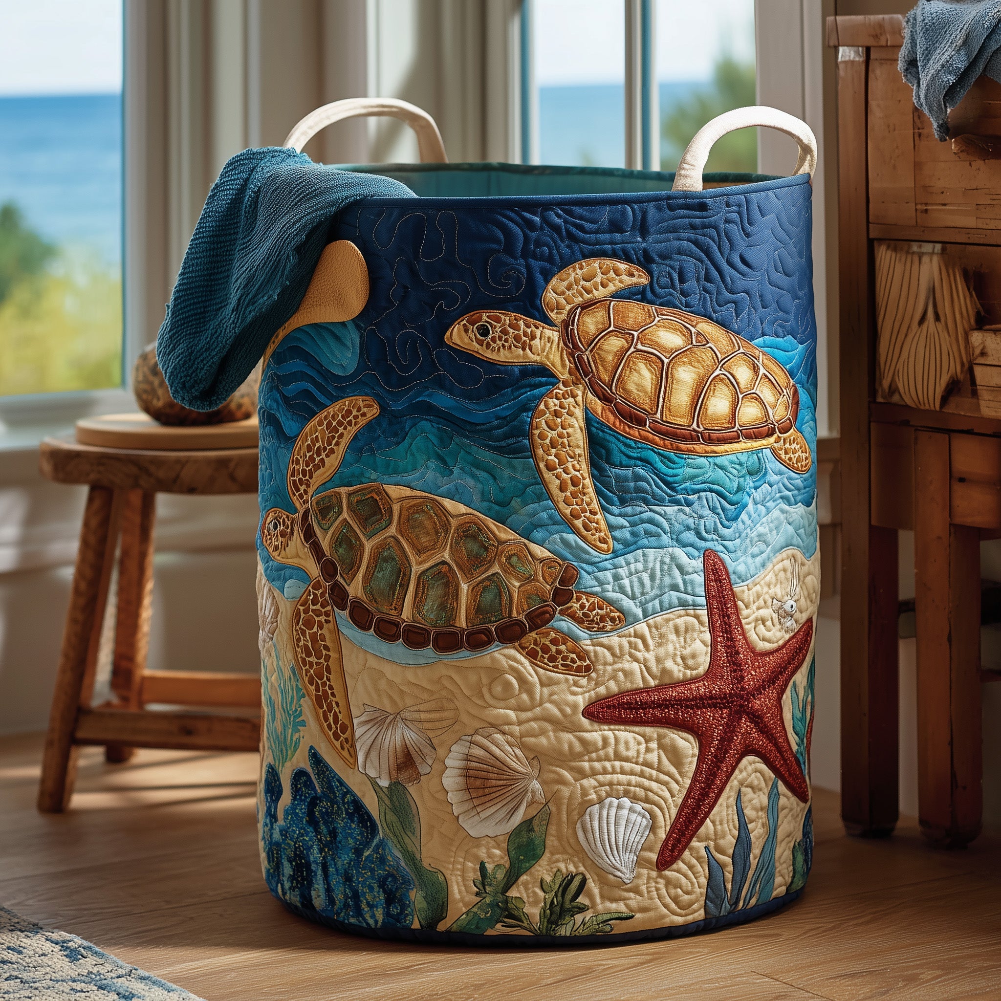 Turtle Quilted Laundry Basket Top Choice For Housewarming
