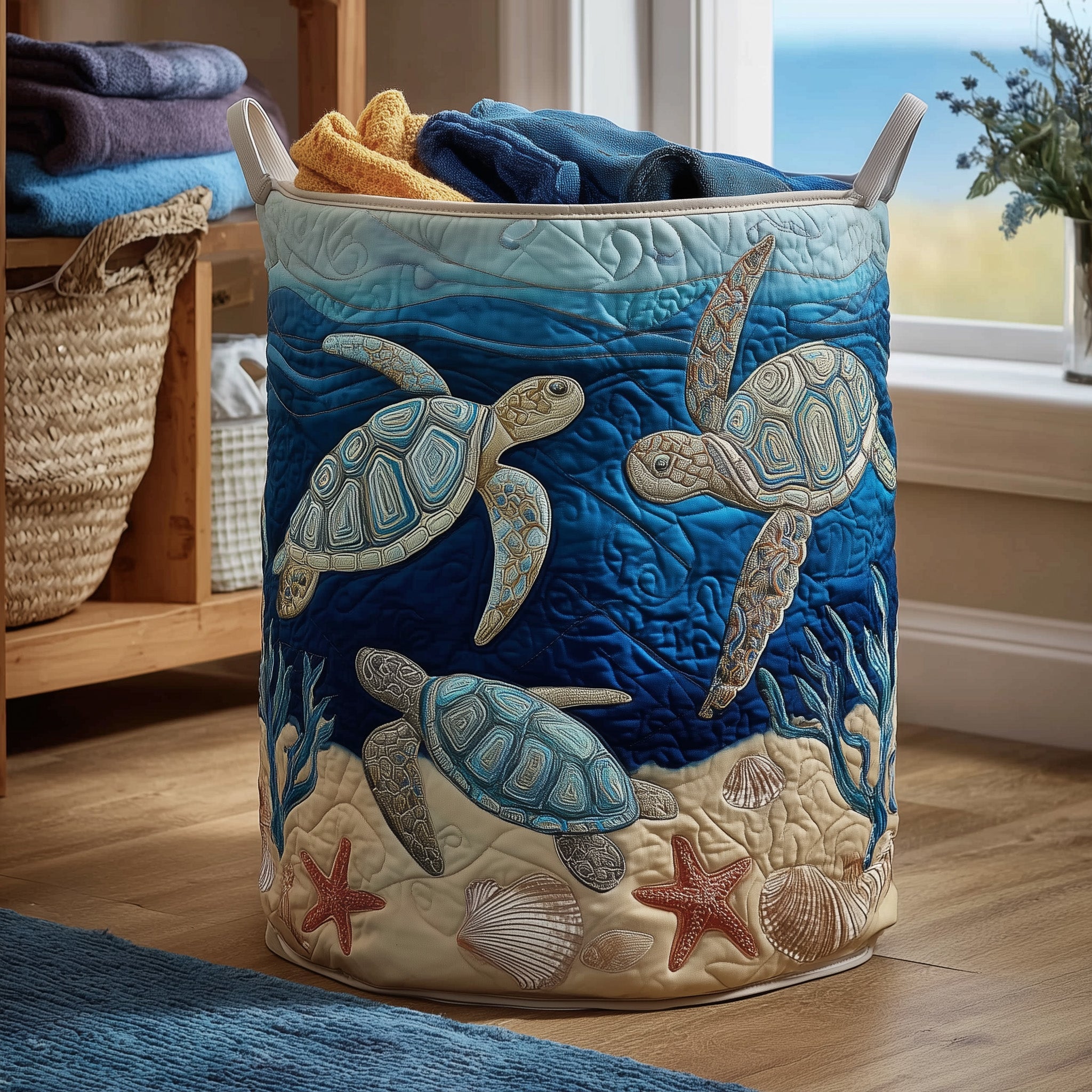 Turtle Quilted Laundry Basket Turtle Gift Ideas