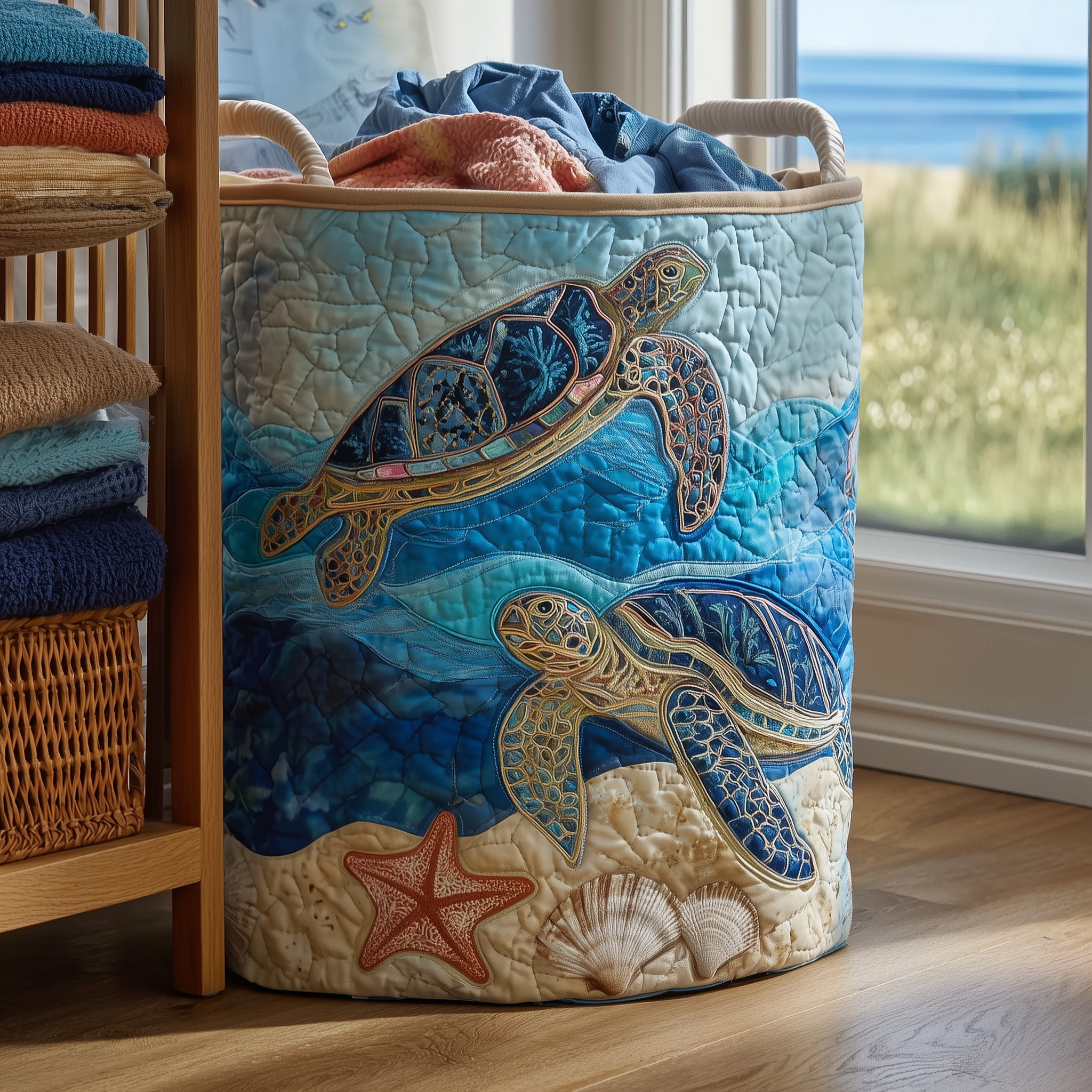 Turtle Quilted Laundry Basket Winter Merch Essentials
