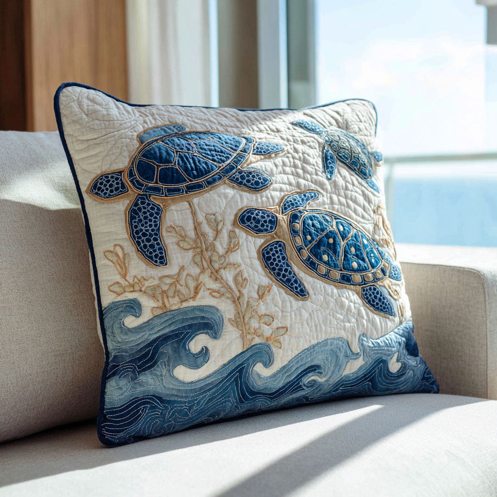 Turtle Quilted Pillow Case Throw Pillow Cases Cute Turtle Presents