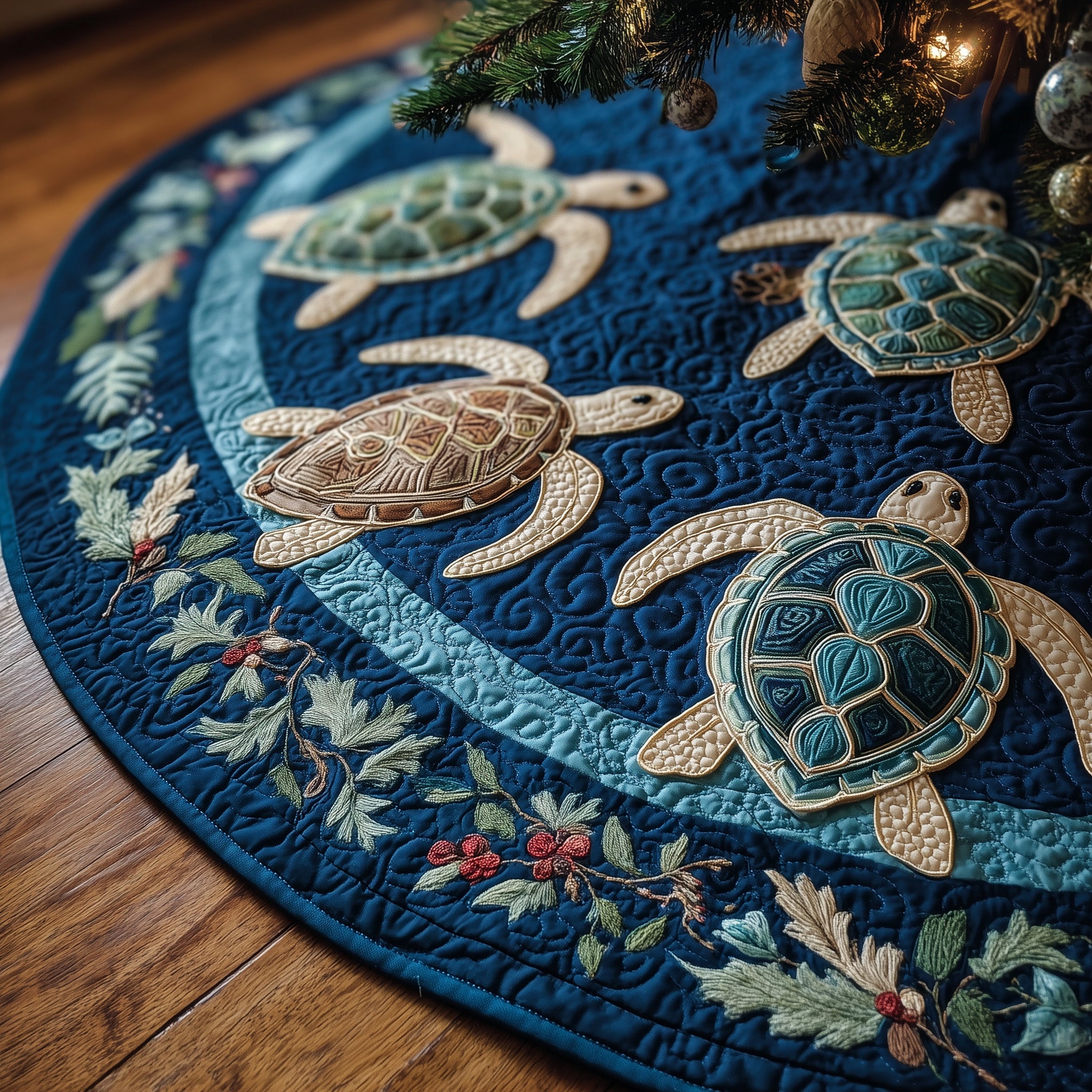 Turtle Quilted Tree Skirt Heartfelt Gift Merch For Mom