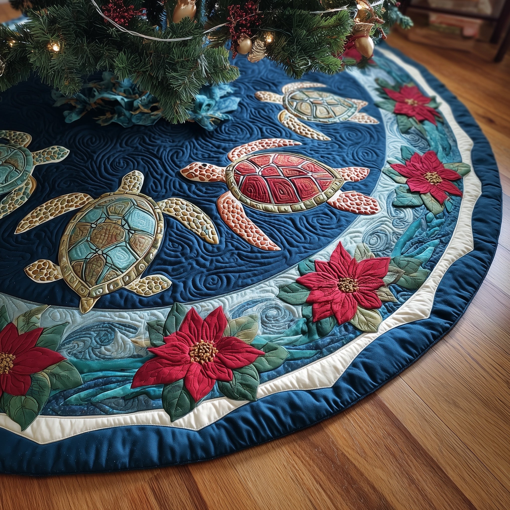 Turtle Quilted Tree Skirt Perfect Gift Merch For Her