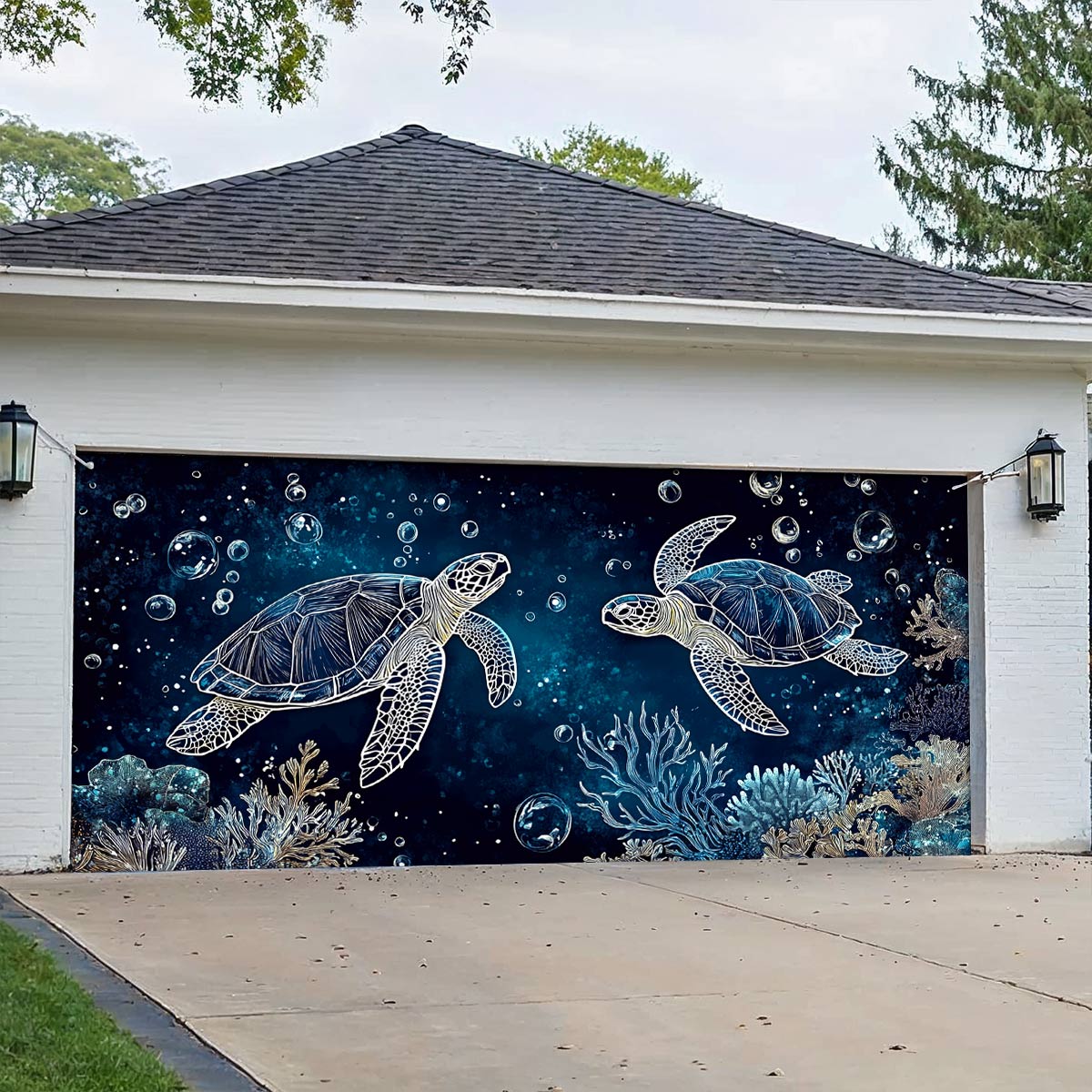 Turtle Serenity Garage Door Banner Animal Decorations Unique Gifts For Turtle Lovers
