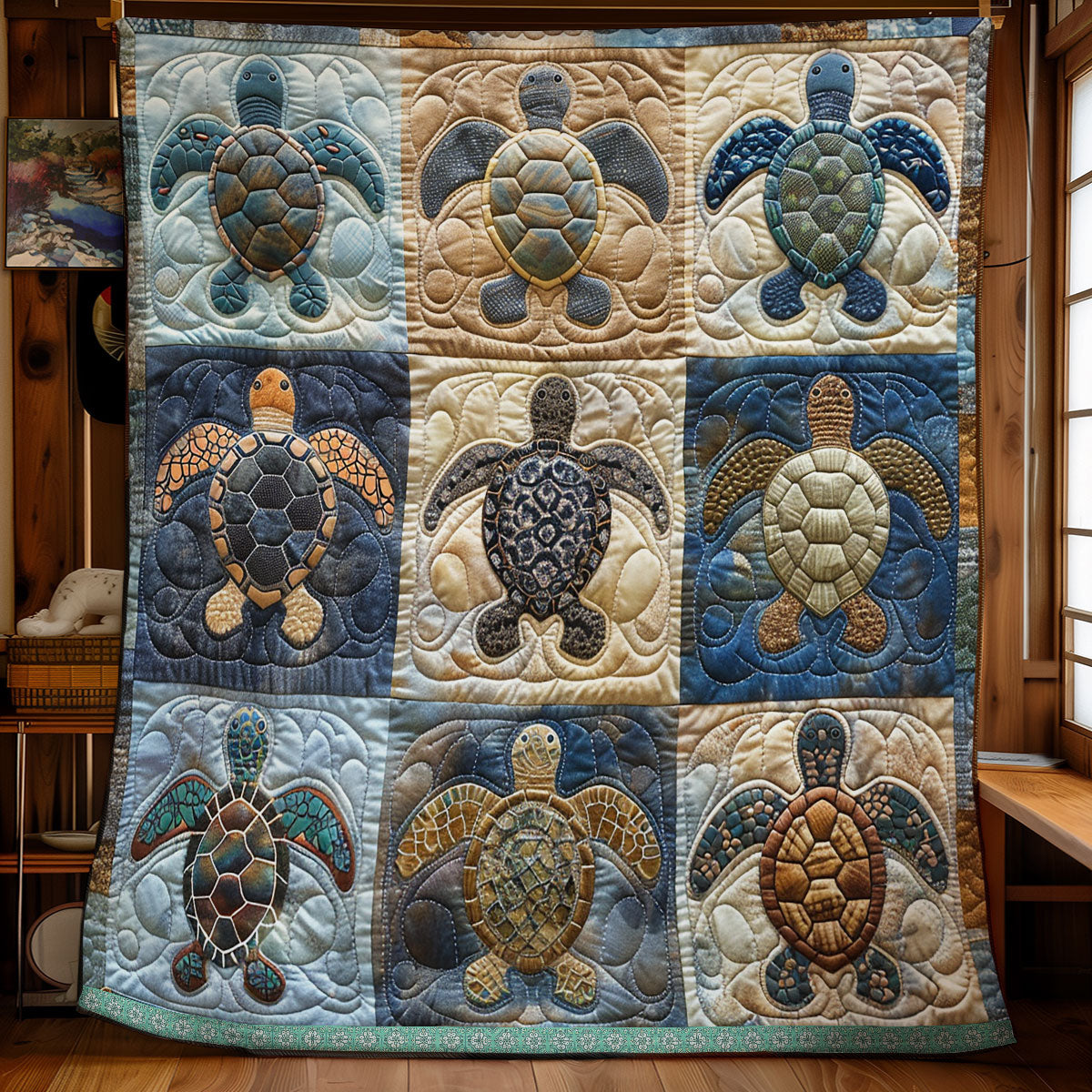 Turtle Serenity Quilt Blanket Christmas Throws Christian Gifts For Friends