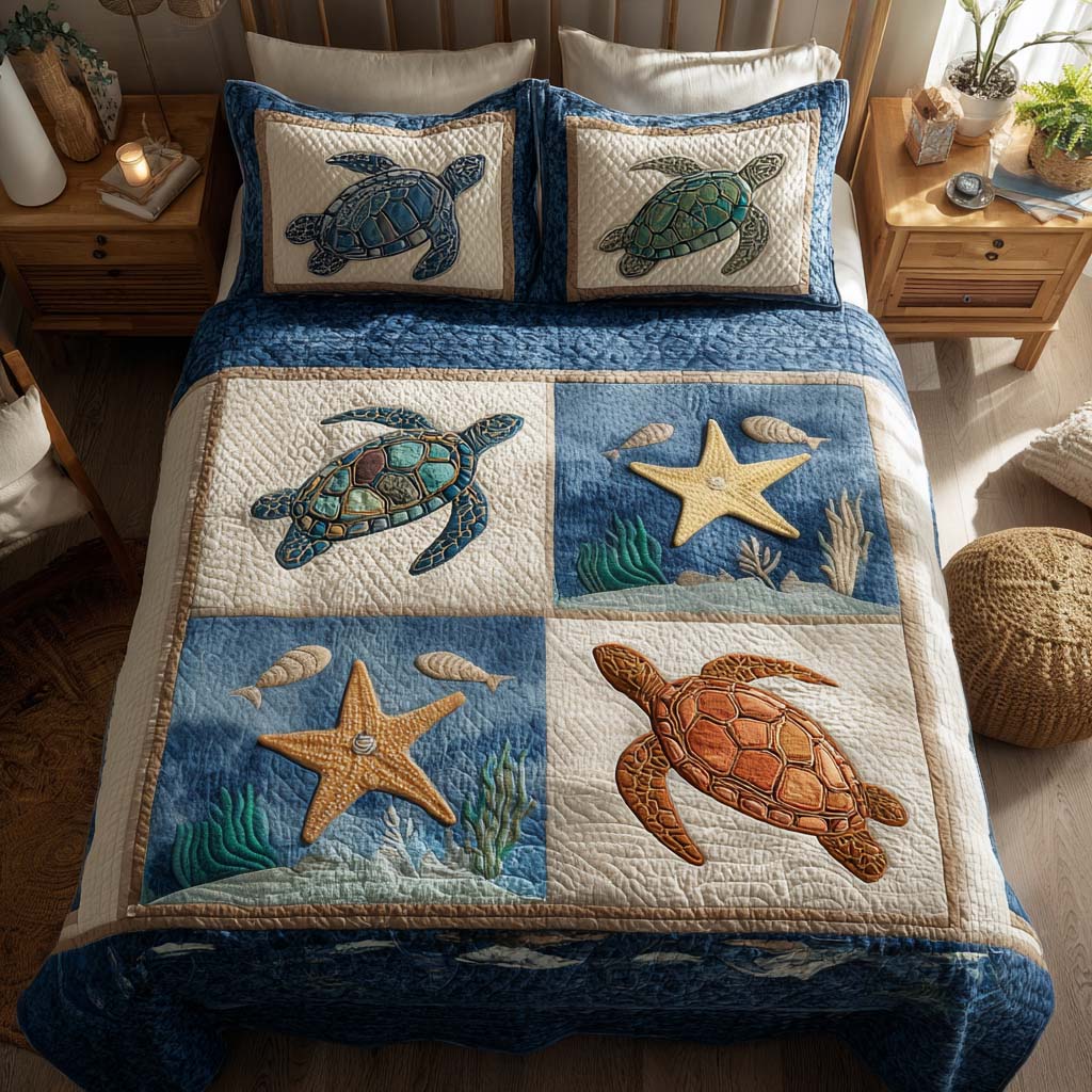 Turtle Shores Quilted Bedding Set Bedroom Decor Ideas Turtle Gifts For Adults
