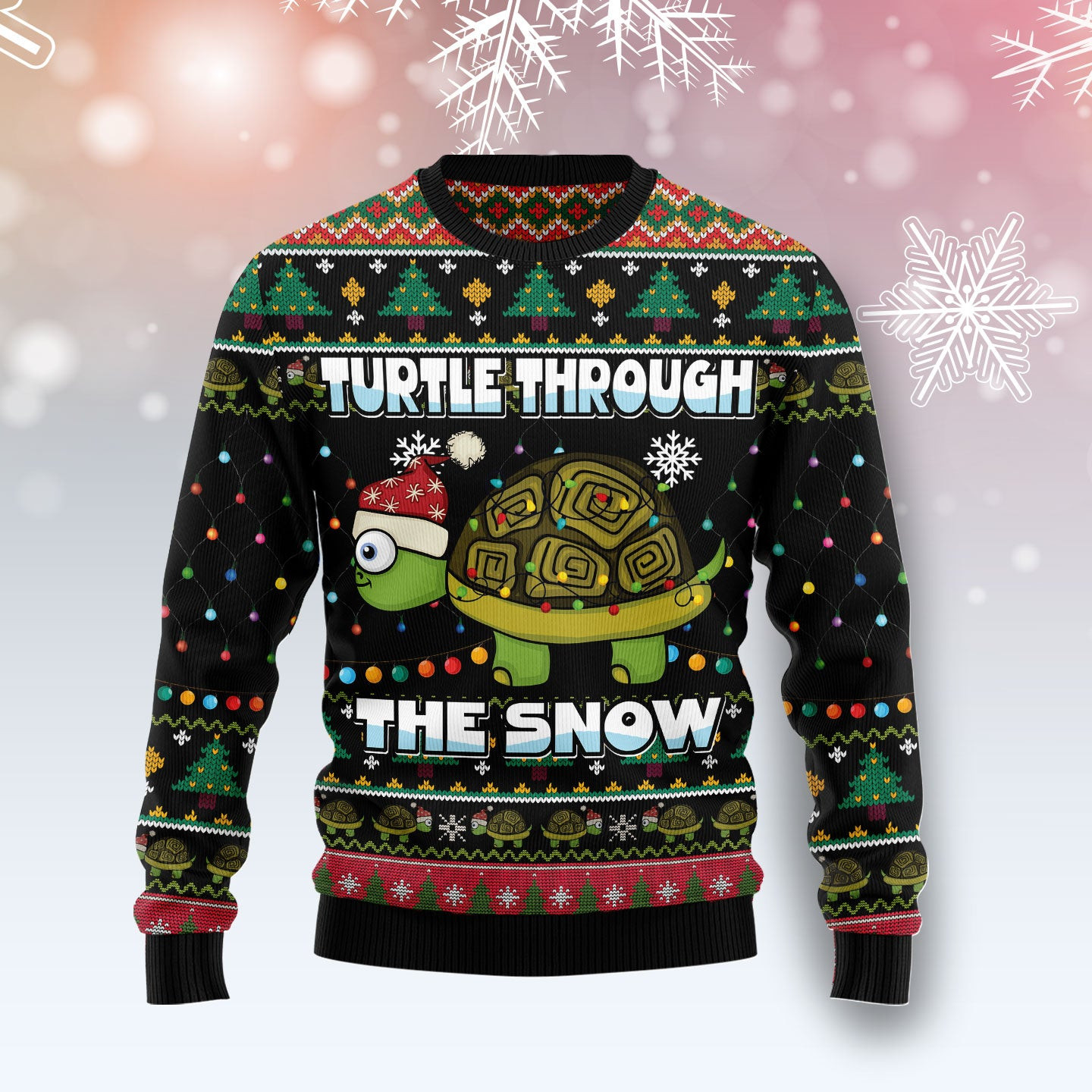 Turtle Through The Snow Ugly Christmas Sweater