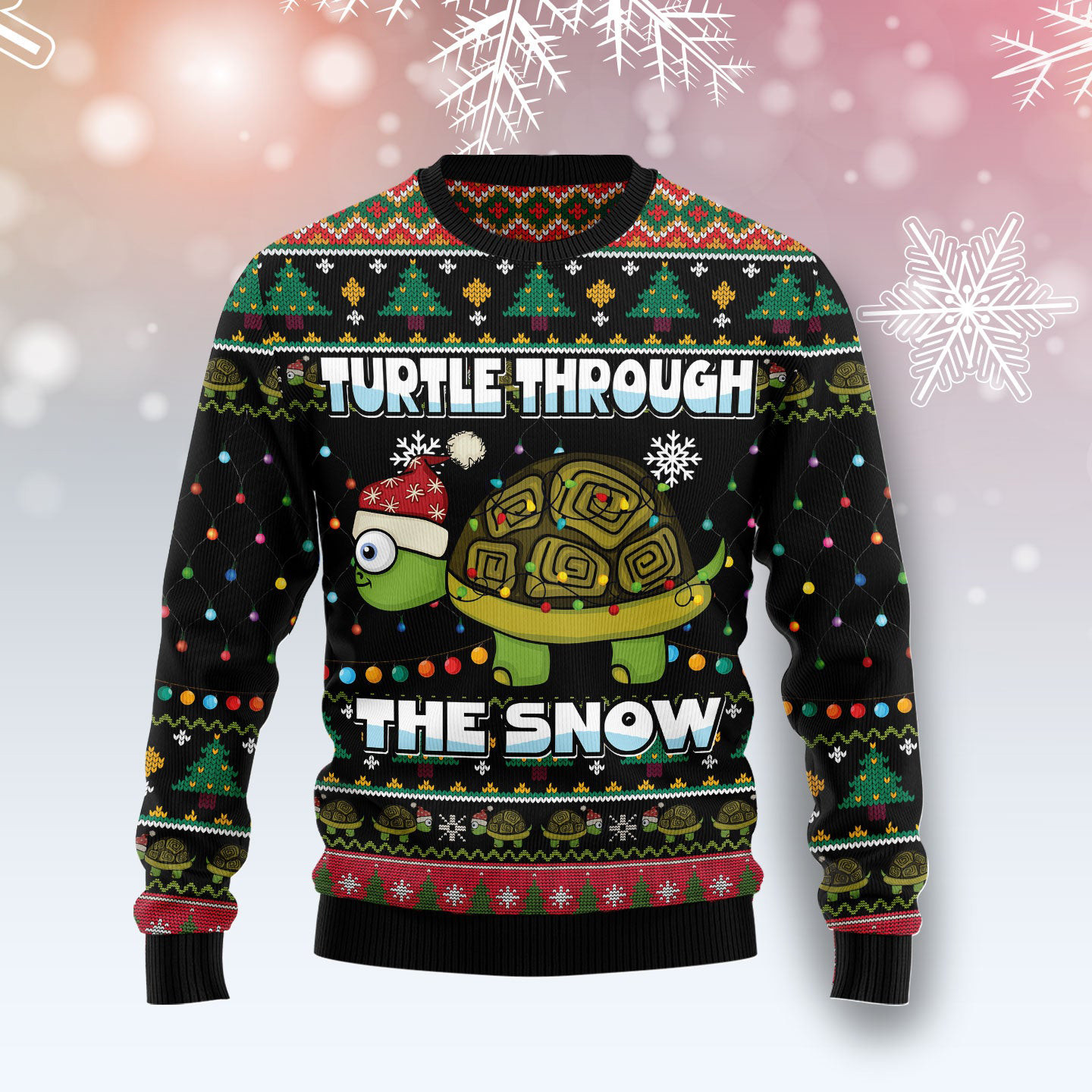 Turtle Through The Snow Ugly Christmas Sweater Festive Clothing Turtle Lover Christmas Gifts