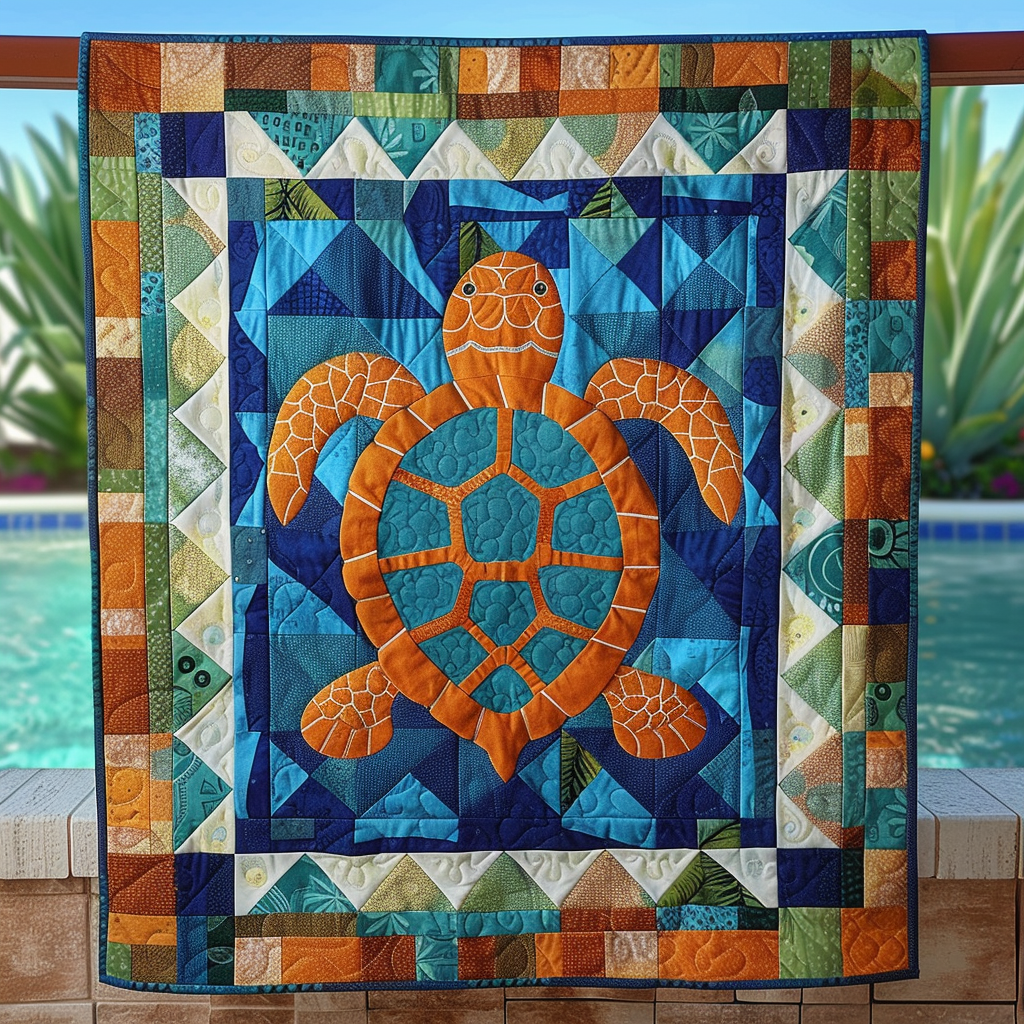 Turtle Tides Quilted Blanket Turtle Gifts For Adults