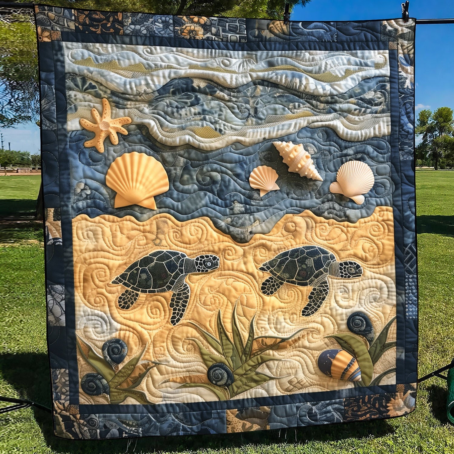 Turtle Trek Quilted Blanket Turtle Gifts For Adults