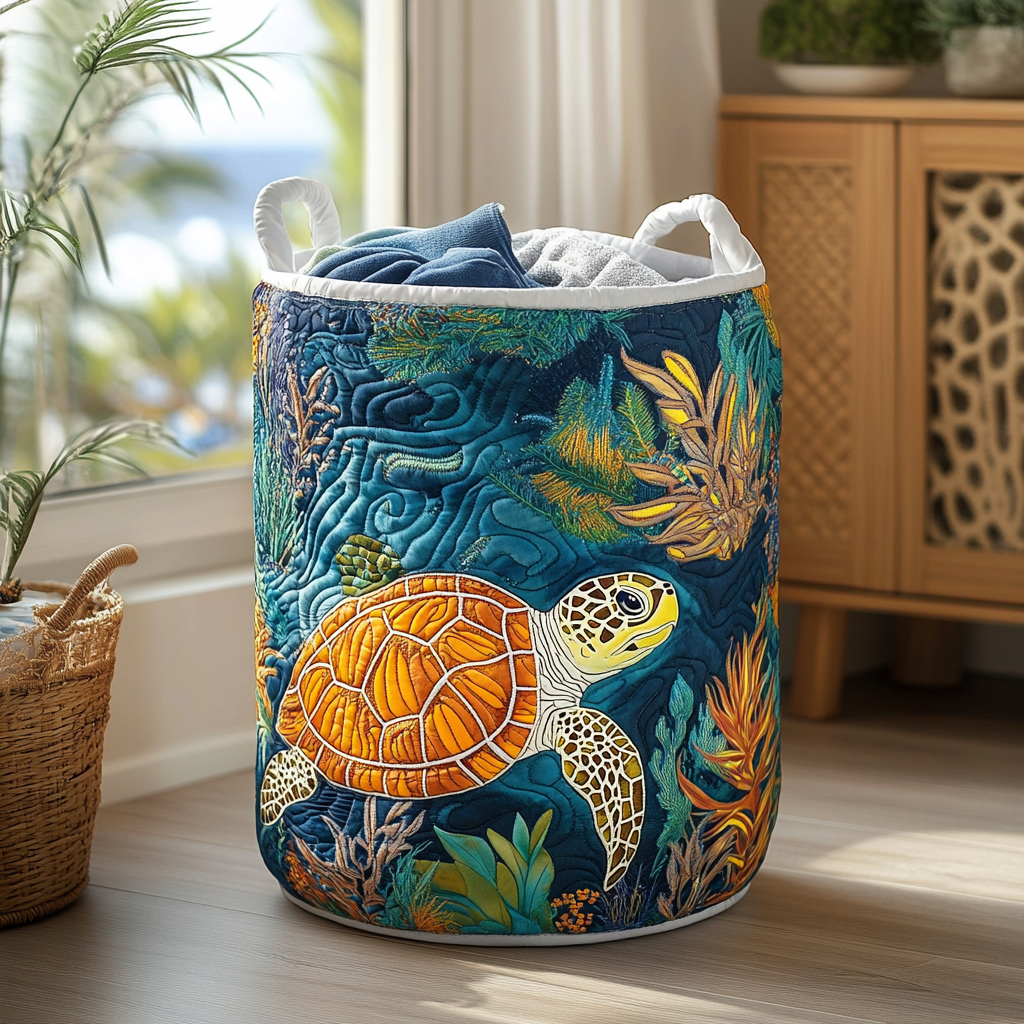 Turtle Wave Quilted Laundry Basket Great Idea For New Home