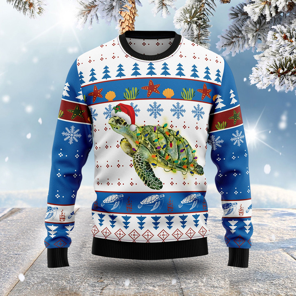 Turtle Xmas Ugly Christmas Sweater Animal Christmas Sweater Xmas Gifts For Turtle Lovers
