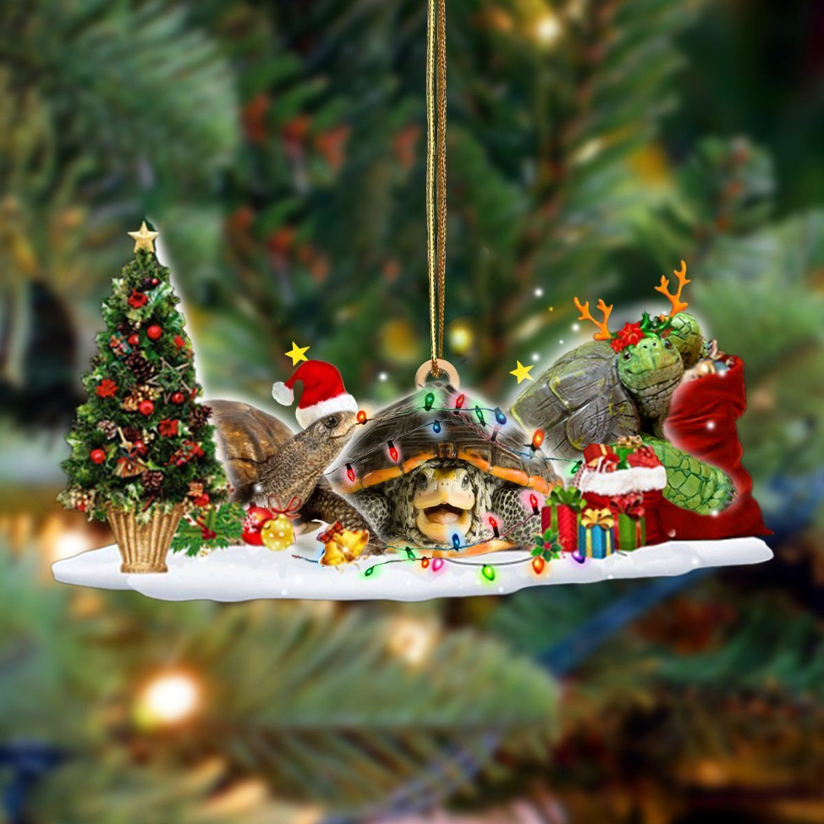 Turtles Family Of 3 Ornament Funny Christmas Ornaments 2024 Xmas Gifts For Him