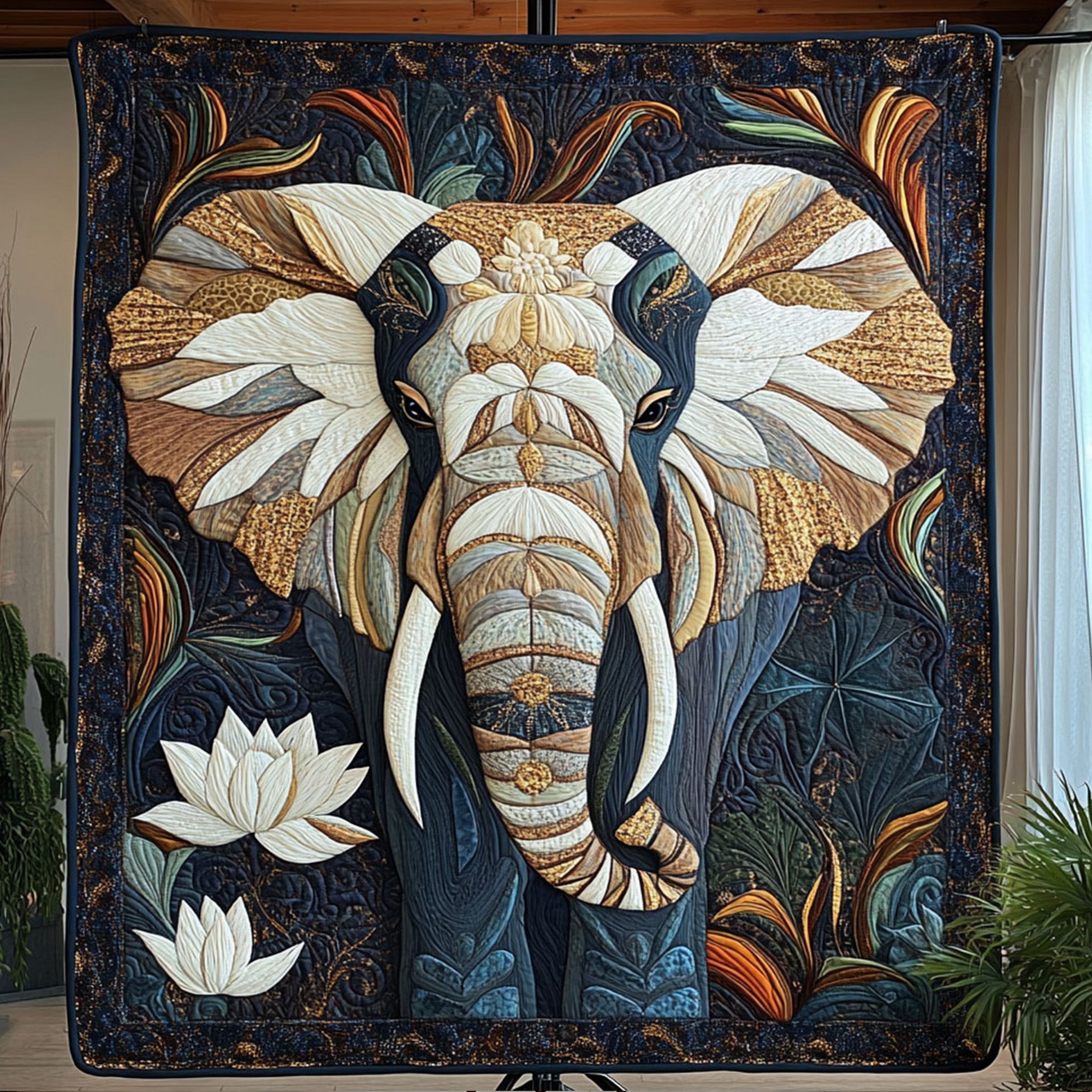 Tusked Wisdom Quilted Blanket Best Throw Blanket Good Gifts For Hippie Girlfriend