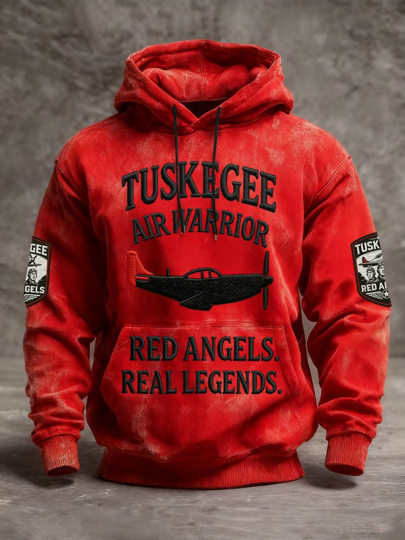 Tuskegee Air Warrior Hoodie Red Angels Real Legends Hoodie Gifts For Veterans