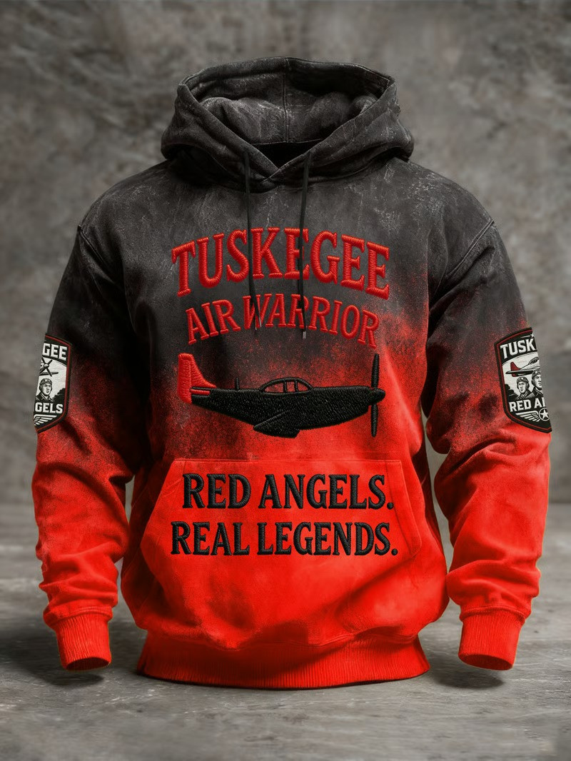 Tuskegee Air Warrior Red Angels Real Legends Hoodie Tuskegee Airmen Merch Veterans Gifts