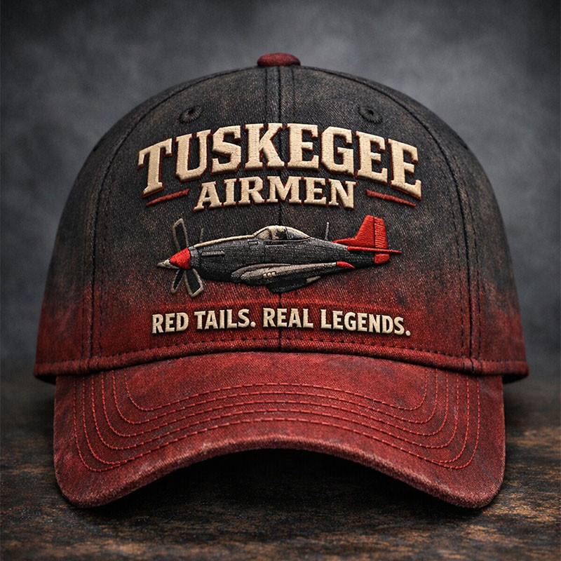 Tuskegee Airmen Red Tails Real Legends Hat African American Military Pilots Baseball Cap