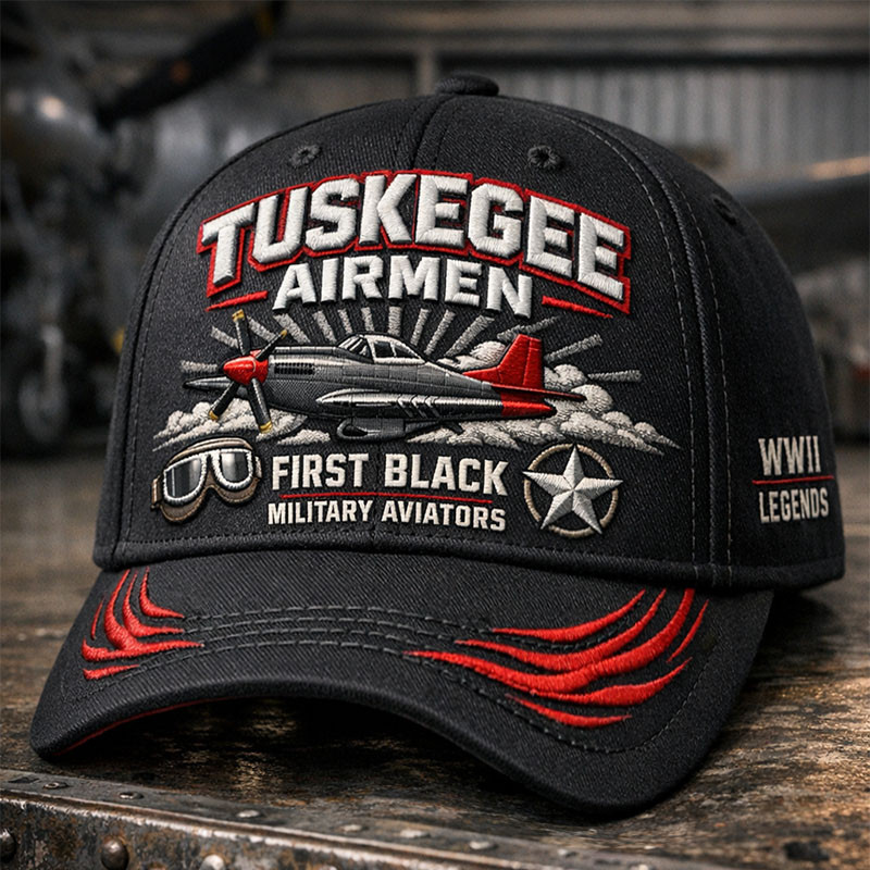 Tuskegee Airmen Red Tails Real Legends Hat African American Military Pilots Baseball Cap Veteran Gift
