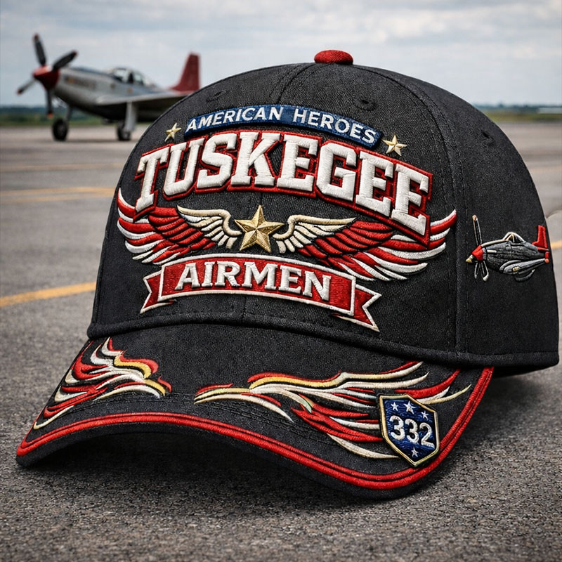 Tuskegee Airmen Red Tails Real Legends Hat African American Military Pilots Cap Unique Gift