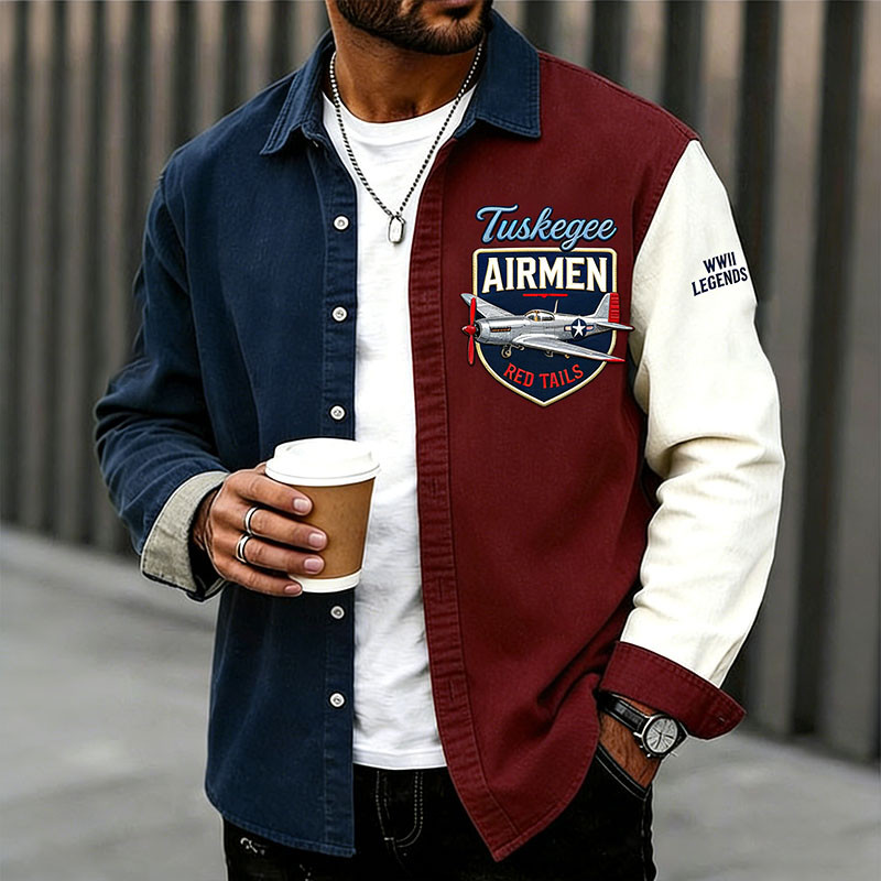 Tuskegee Airmen WWII Legends Button Up Long Sleeve Shirt Semiquincentennial Merch