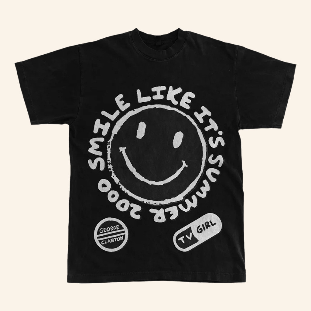 TV Girl Merch Gray On Black Summer 2000 T-Shirt Christmas Gifts For Pop Fans