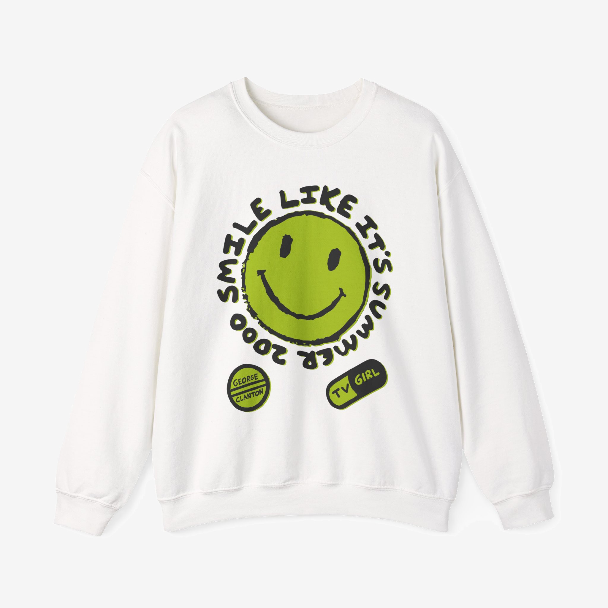 TV Girl X George Clanton Merch TV Girl Smile Like It's Summer 2000 Sweatshirt Music Apparel