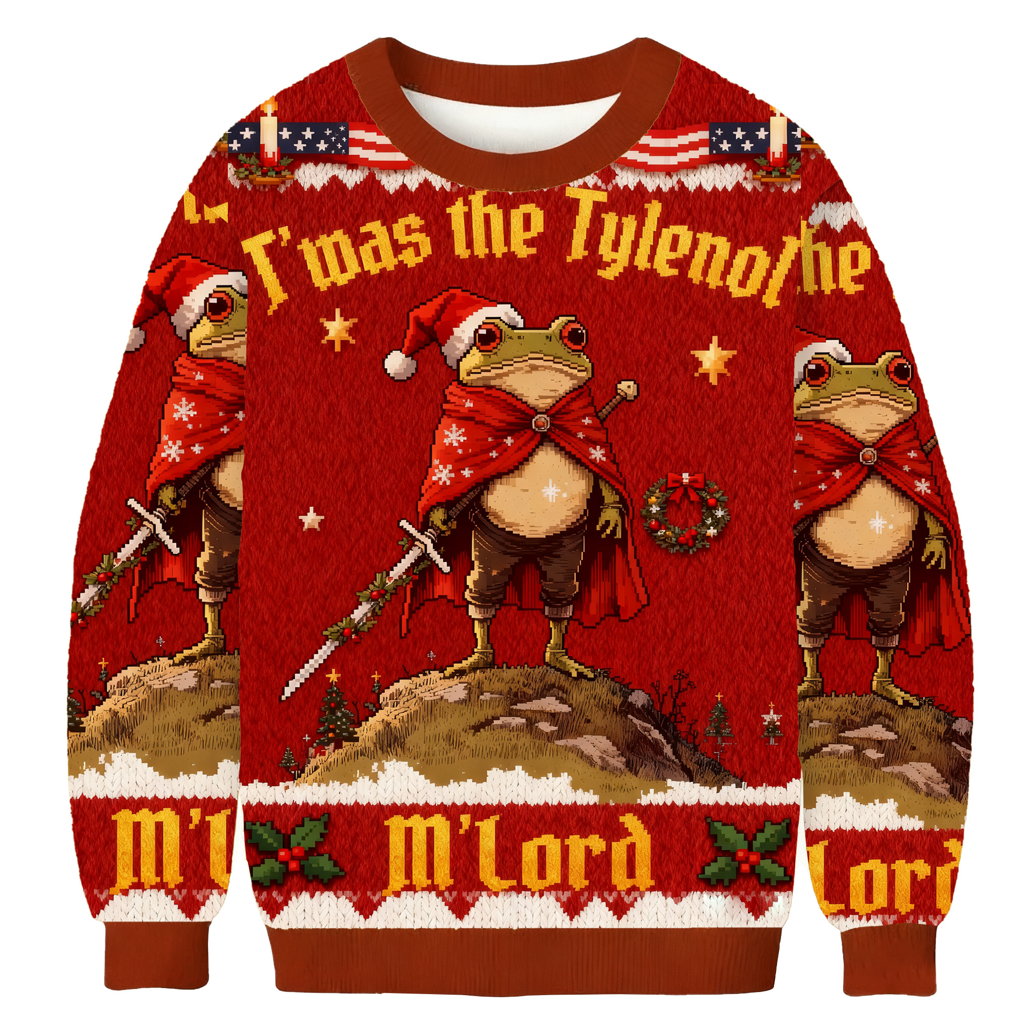 Twas The Tylenol M Lord Funny Frog Christmas Ugly Sweater Winter Apparel Frog Xmas Gifts