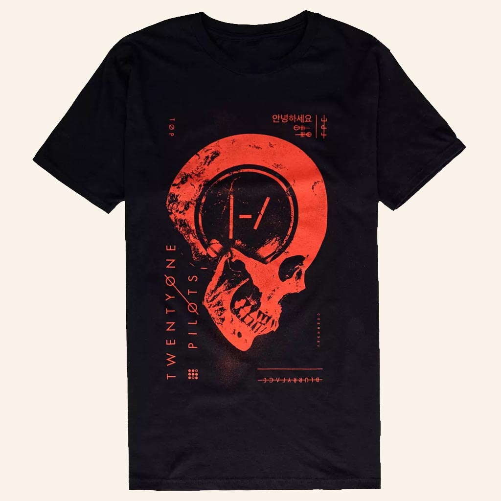 Twenty One Pilots Merch Blurryface Skull T-Shirt Best Gifts For Music Lovers