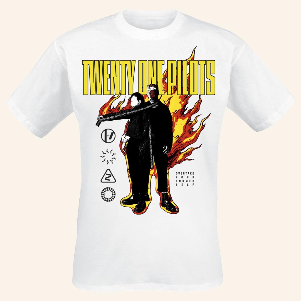 Twenty One Pilots Merch On Fire T-Shirt Music Lover Gift Ideas For Him