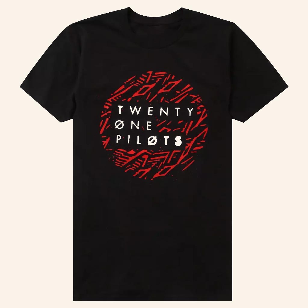 Twenty One Pilots Merch Red Circle T-Shirt Black Gifts For Music Lovers