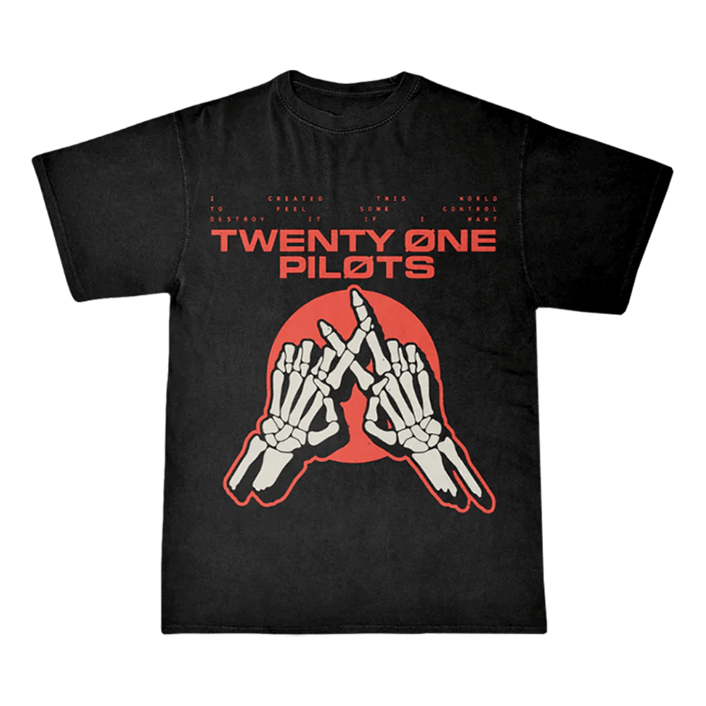 Twenty One Pilots Merch Skeleton Hands T-Shirt Unique Father's Day Gifts Twenty One Pilots Merch Skeleton Hands T-Shirt Unique Father's Day Gifts