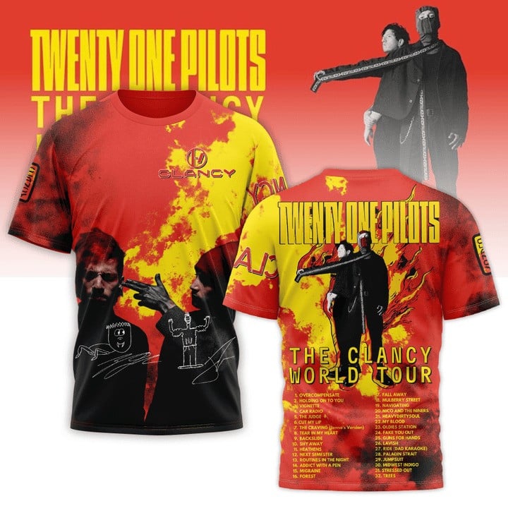 Twenty One Pilots The Clancy World Tour T-Shirt Cool Gifts For Music Lovers