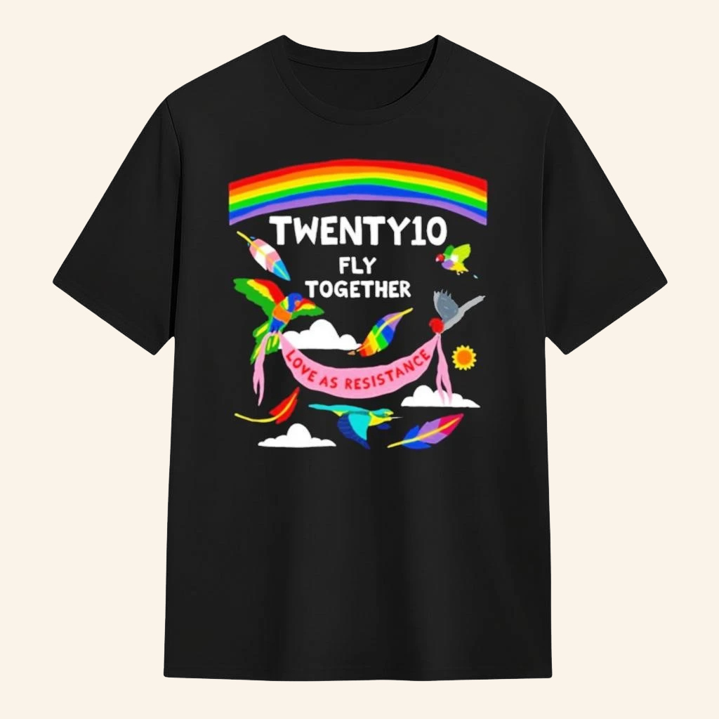 Twenty10 Fly Together Love Is Resistance T-Shirt Gifts For LGBTQ Friends