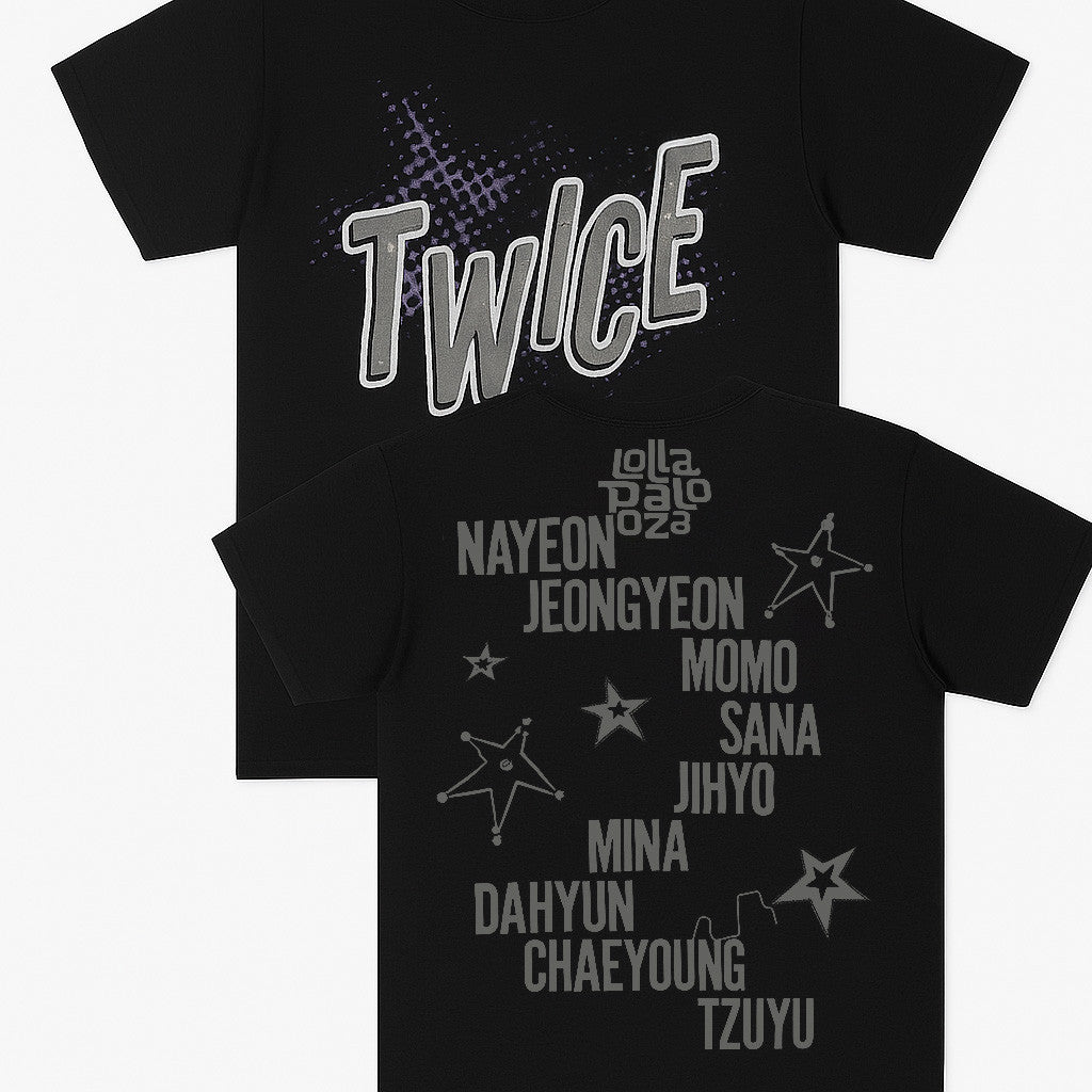 Twice Lollapalooza Merch Black Twice T-Shirt Gifts For Husband Twice Lollapalooza Merch Black Twice T-Shirt Gifts For Husband