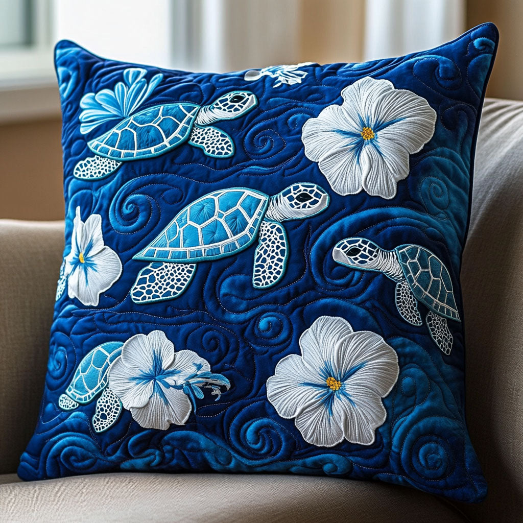 Twilight Beach Nest Quilted Pillow Case Decorative Pillow Cases Turtle Present Ideas