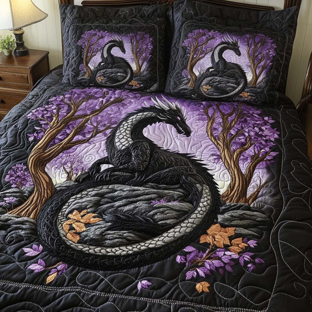 Twilight Beast Quilted Bedding Set Bed Room Decoration Birthday Presents For Dragon Lovers