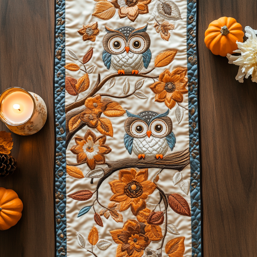 Twilight Branch Quilted Table Runner Dining Table Ideas Owl Present Ideas