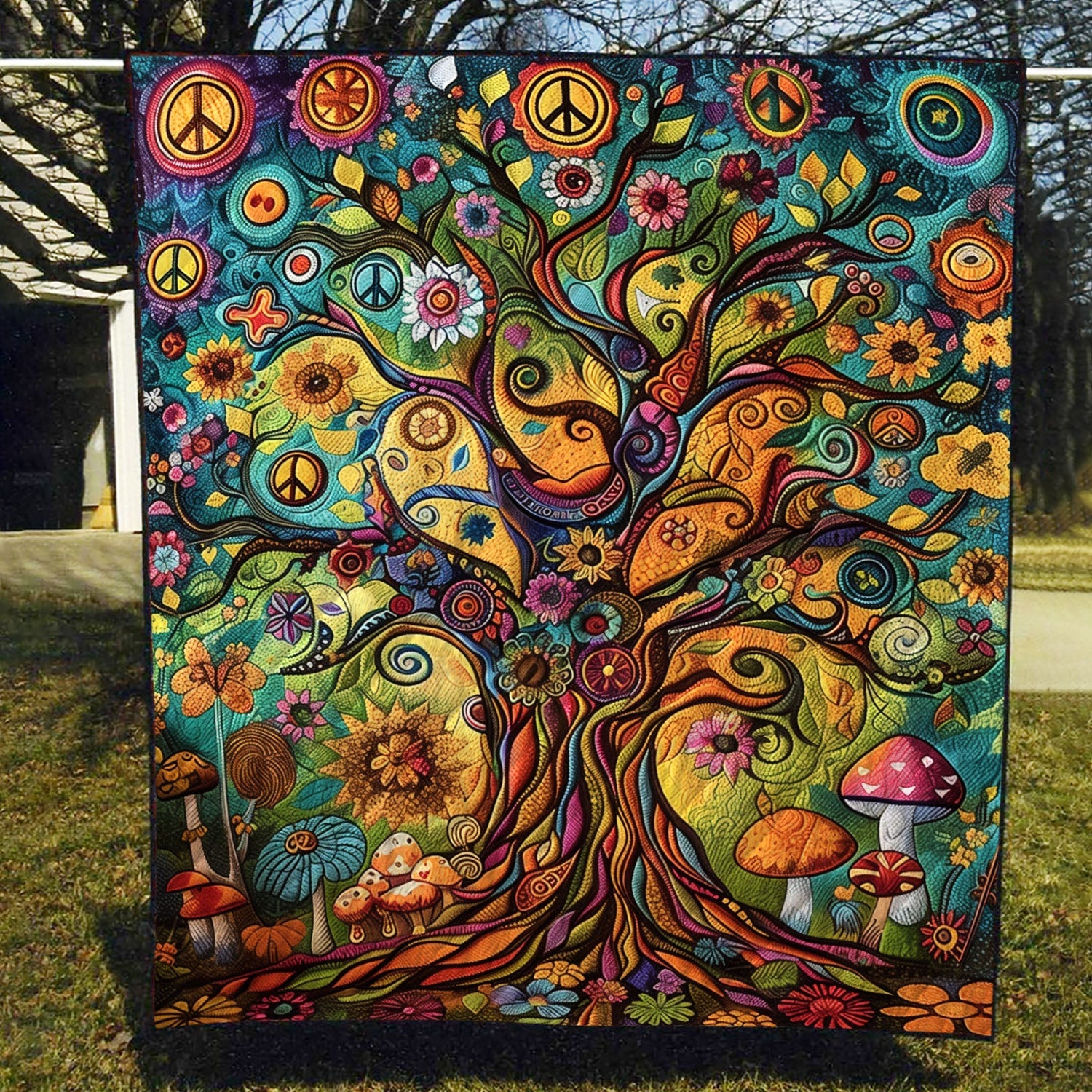 Twilight Canopy Quilted Blanket Tree Of Life Memorial Gift