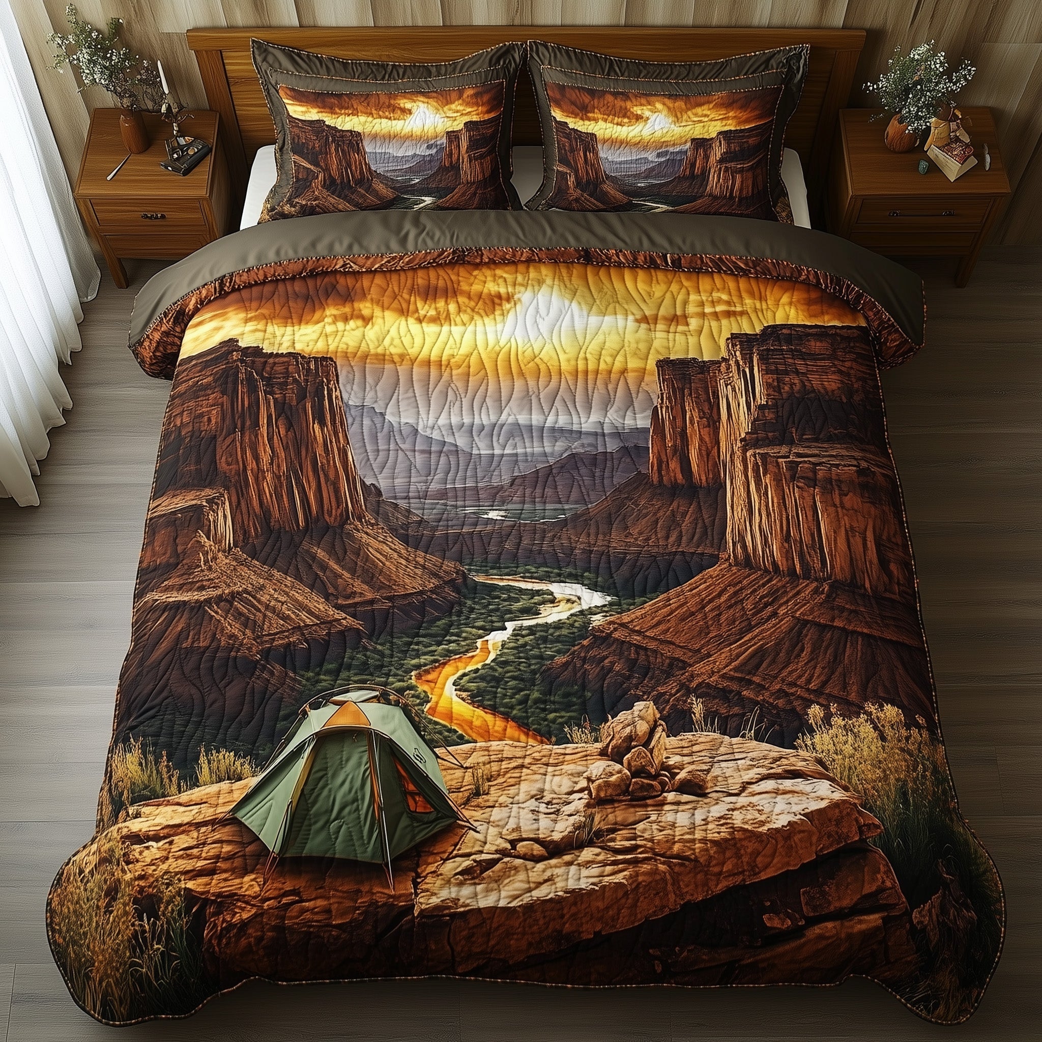 Twilight Canyon Campfire Quilted Bedding Set Duvet Cover Merchandise Meaningful Anniversary Gifts