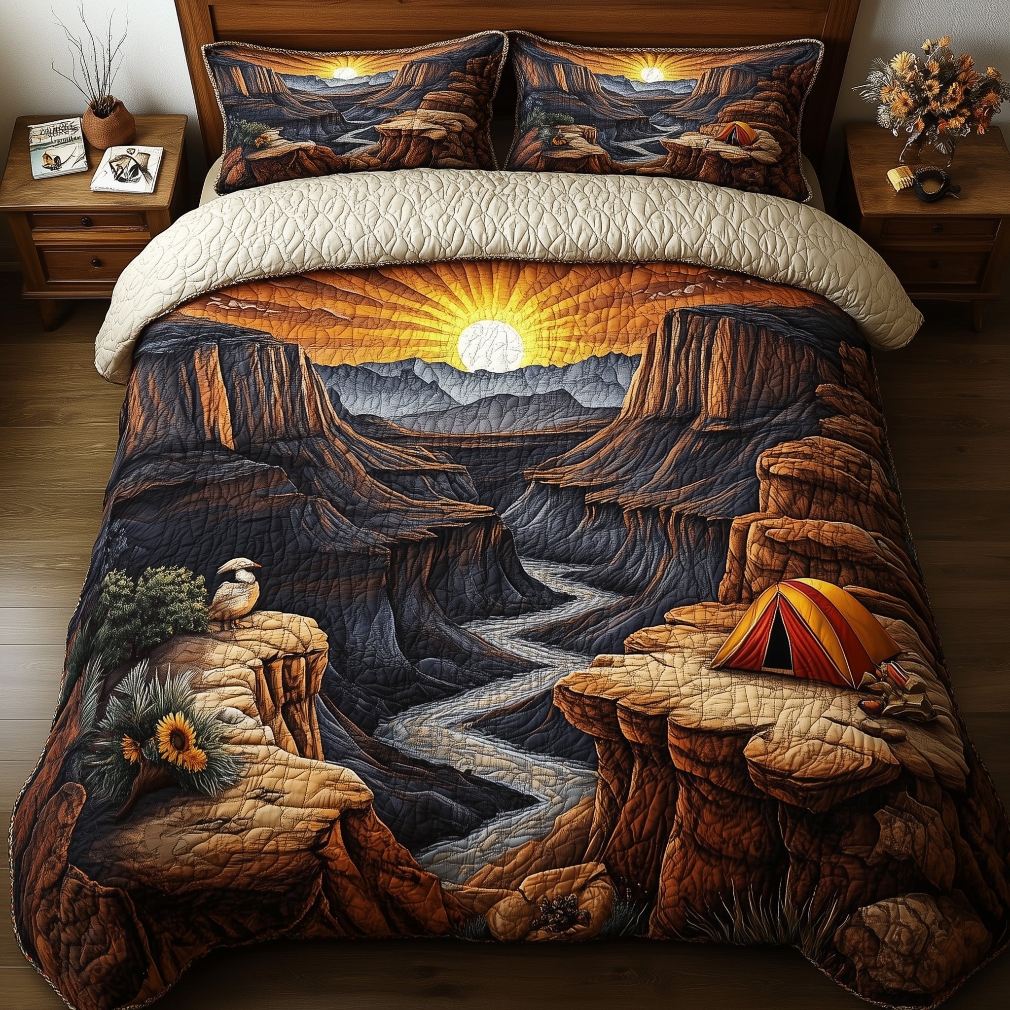 Twilight Canyon Campfire Quilted Bedding Set Duvet Cover Merchandise Meaningful Friendship Gifts