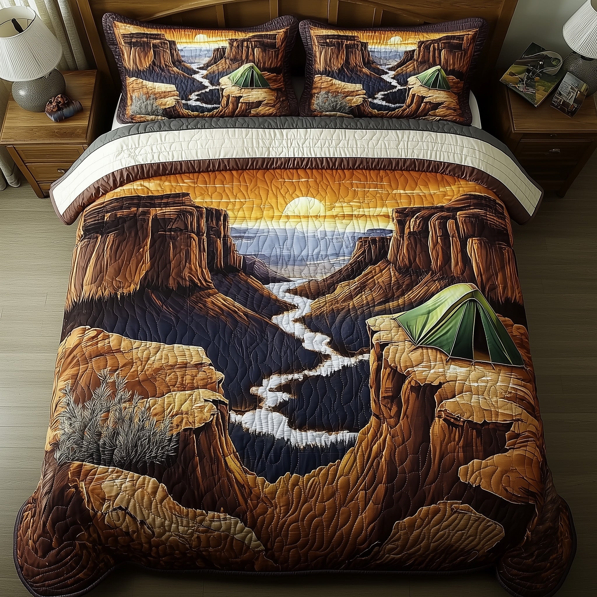 Twilight Canyon Campfire Quilted Bedding Set Duvet Cover Merchandise Meaningful Gifts For Family