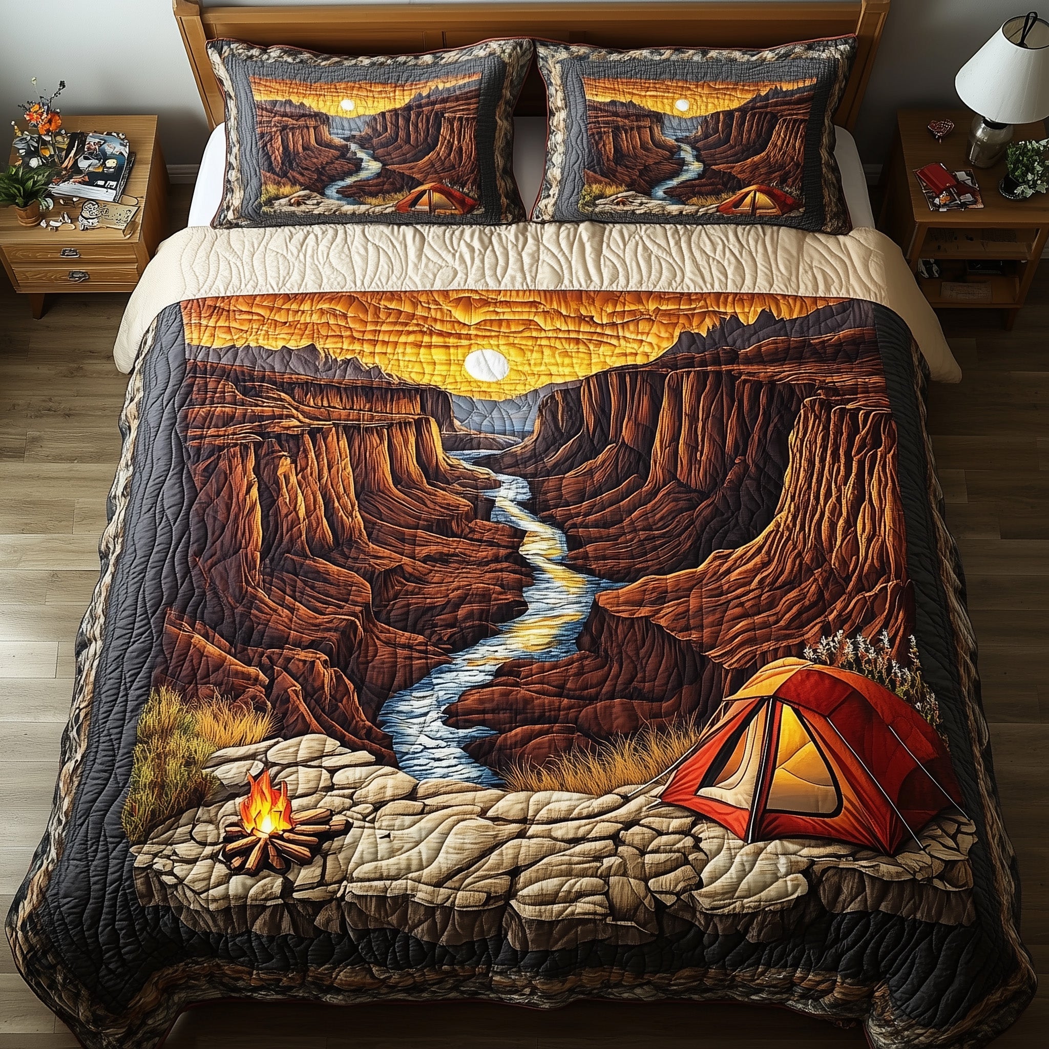 Twilight Canyon Campfire Quilted Bedding Set Duvet Cover Merchandise Meaningful Wedding Gifts