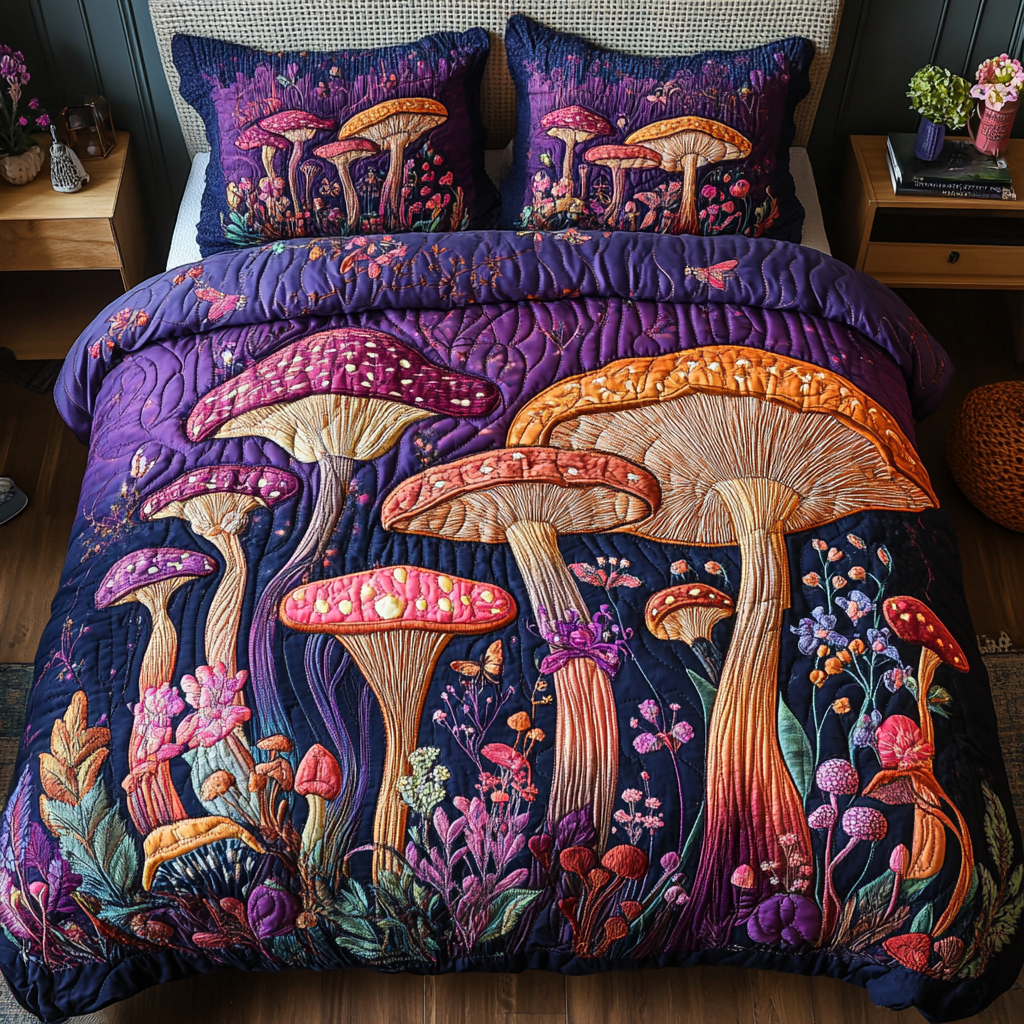 Twilight Caps Quilted Bedding Set Warm and Elegant Bedding Gift Set for Every Home