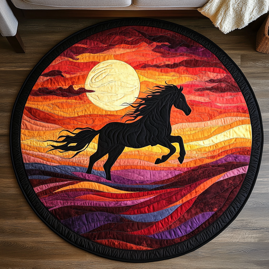 Twilight Charger Quilted Round Mat Entryway Rug Ideas Christmas Present Ideas For Horse Lover