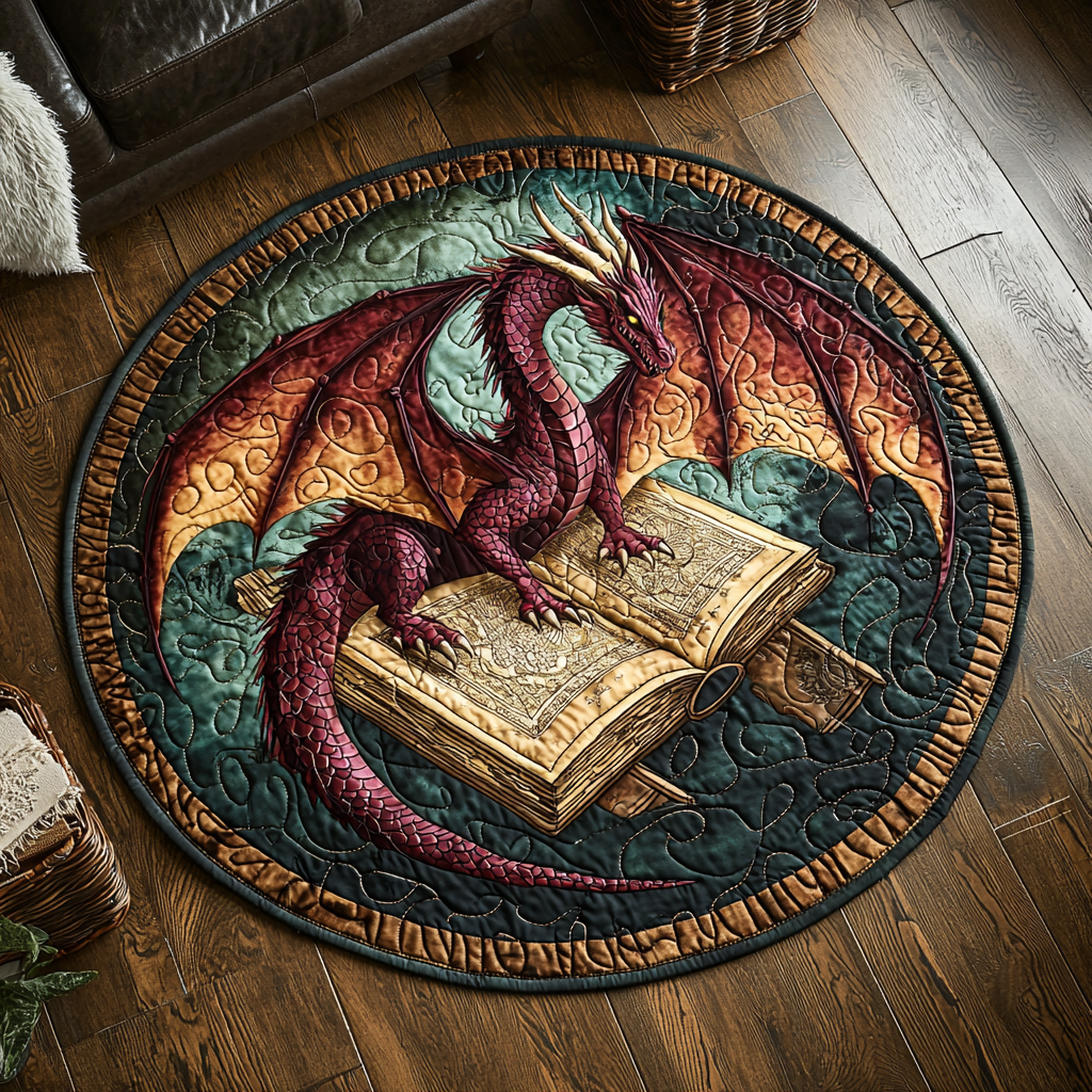 Twilight Dragon Quilted Round Mat Front Door Entryway Ideas Unique Dragonfly Gifts