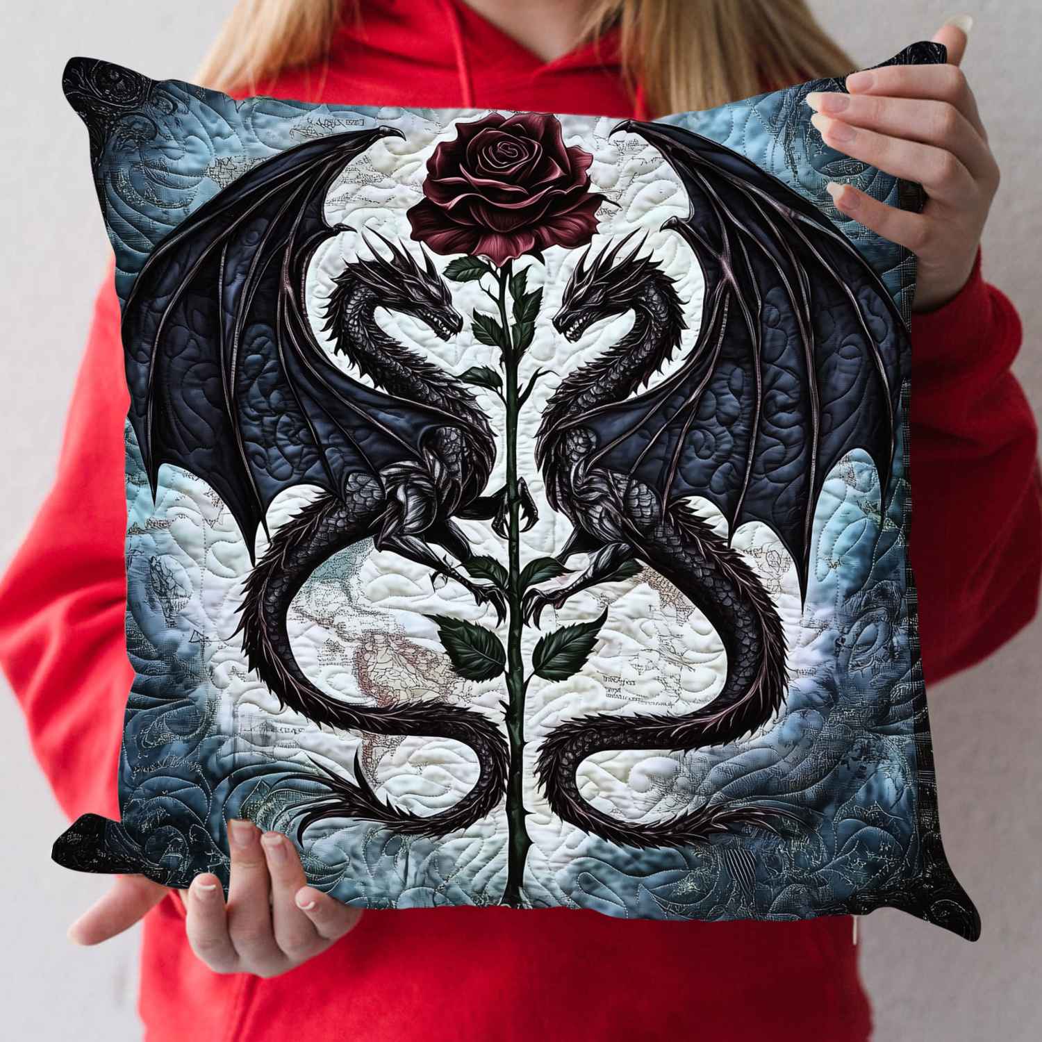 Twilight Embrace Quilted Pillow Case Christmas Pillow Cover