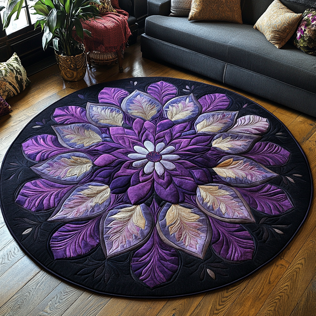 Twilight Feather Dance Quilted Round Mat Home Front Door Design Sunflower Throws