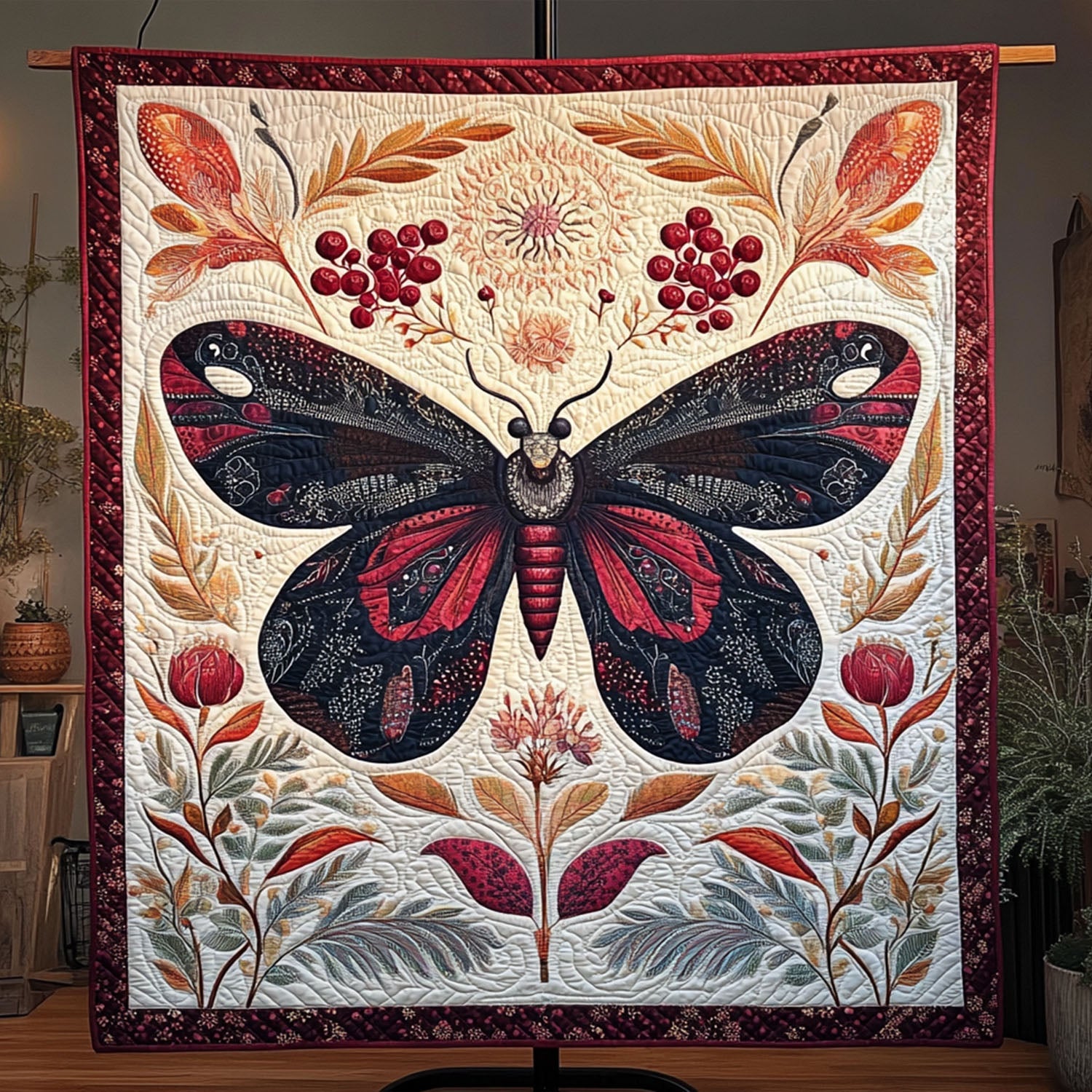 Twilight Flare Quilted Blanket Best Couch Throw Blanket Butterfly Gifts For Her