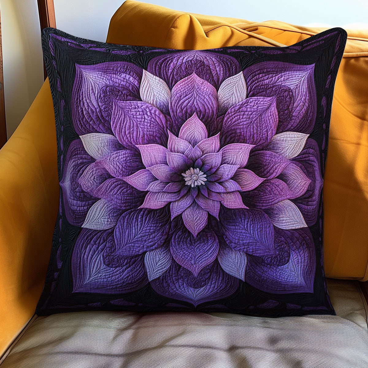 Twilight Flower Quilt Pillow Case Elegant Pillow Cover Merch Gift for Stylish Homes
