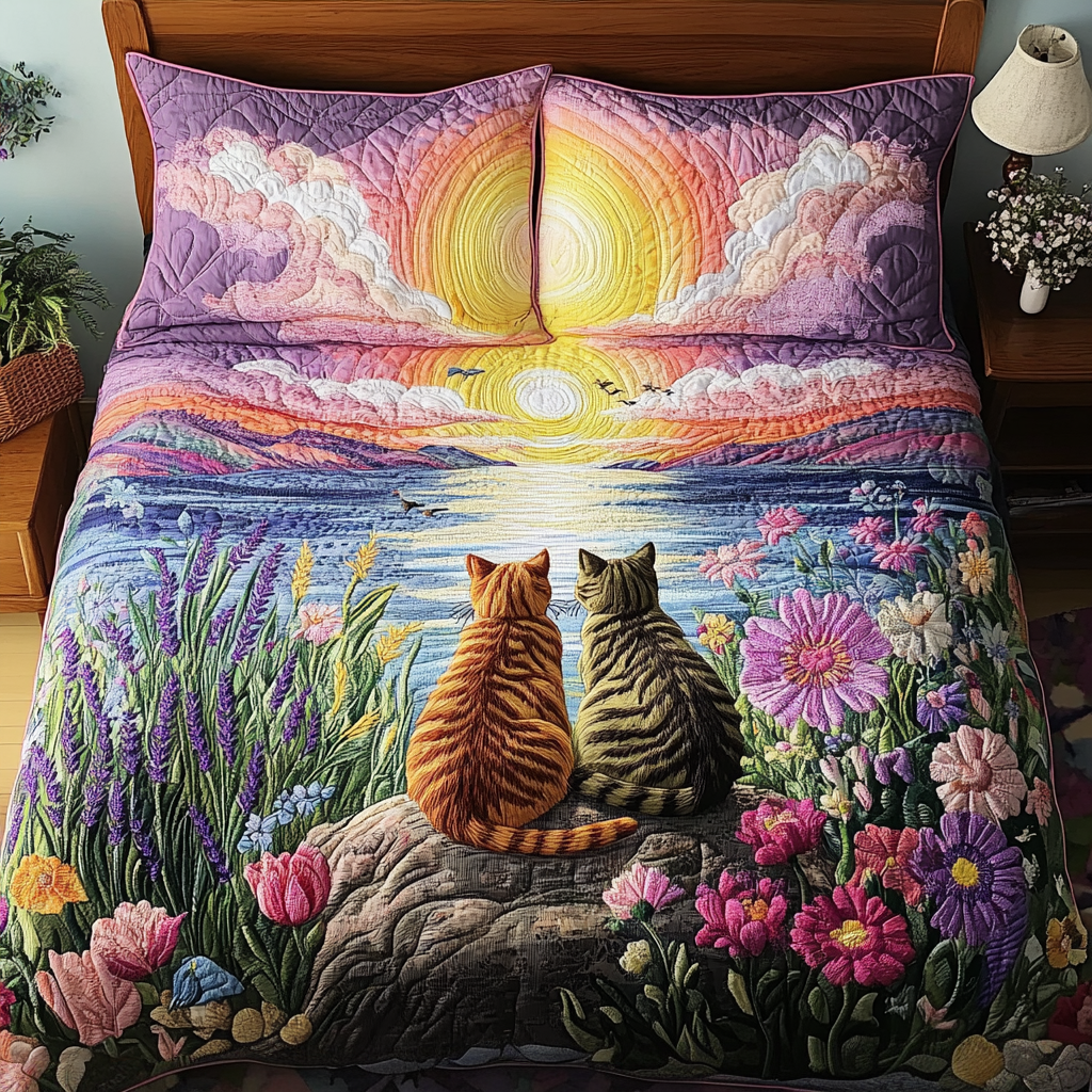 Twilight Friends Quilted Bedding Set Summer Vibe Duvet Covers Sentimental Gifts For Mom