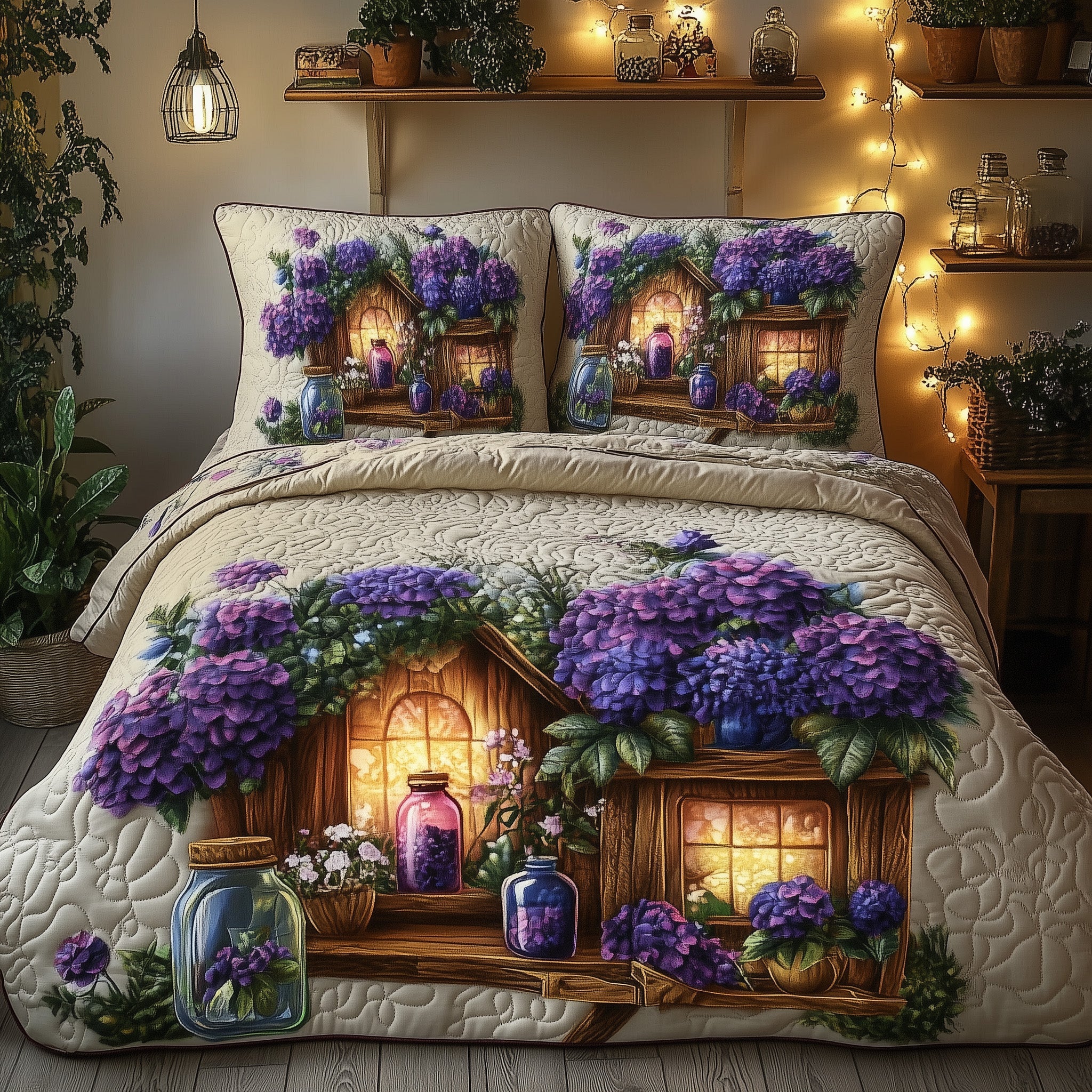 Twilight Garden Quilted Bedding Set Duvet Cover Merchandise Great Gardening Gifts For Her